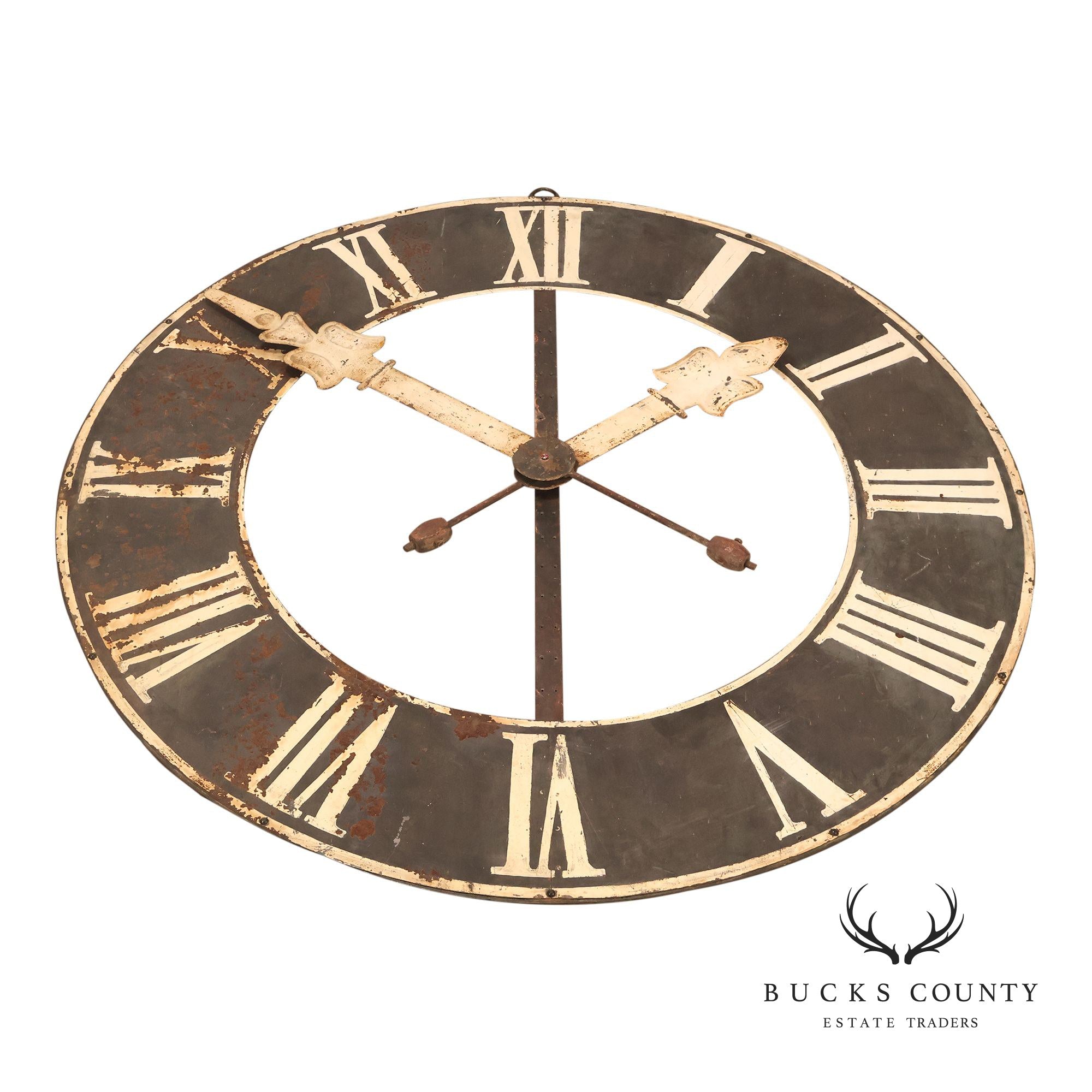 Large Antique Style Paris Clock Face Wall Decor