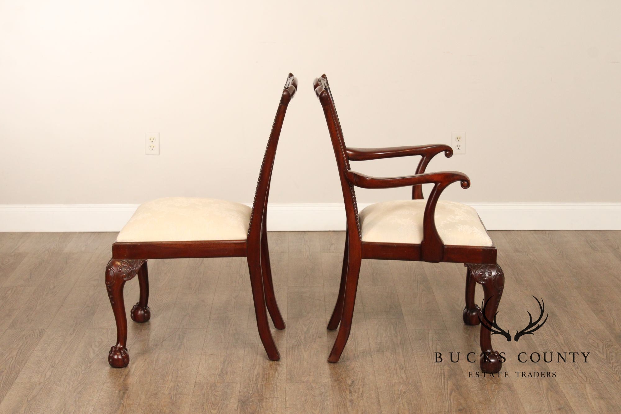 Lexington Chippendale Style Set of Eight Mahogany Dining Chairs