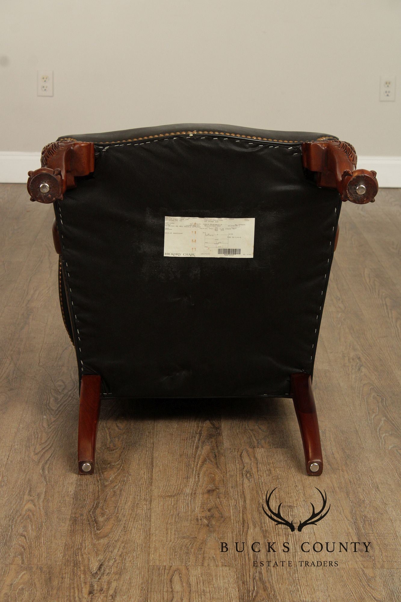 Hickory Chair Georgian Style Leather Library Armchair