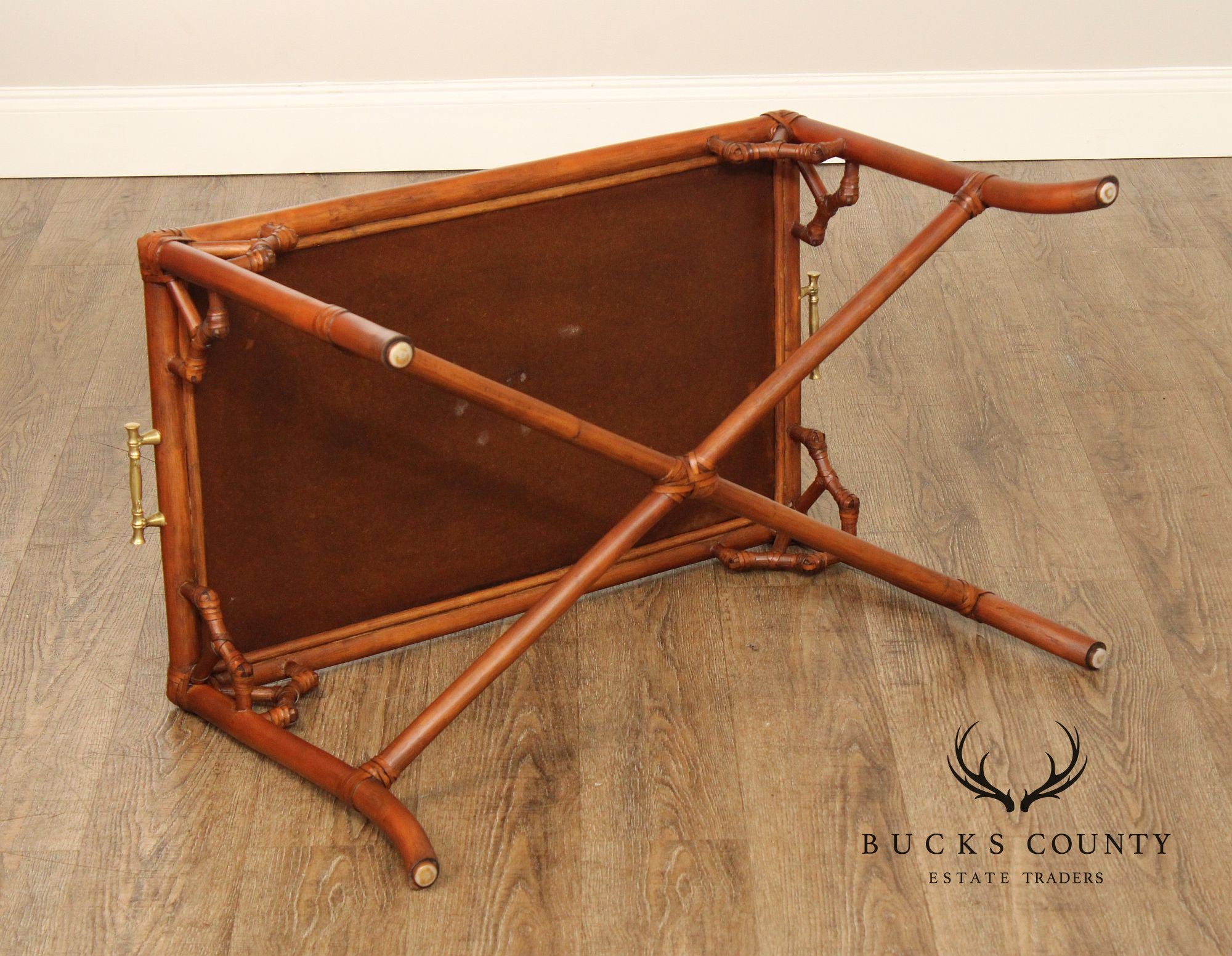 Hollywood Regency Rattan Tray Table