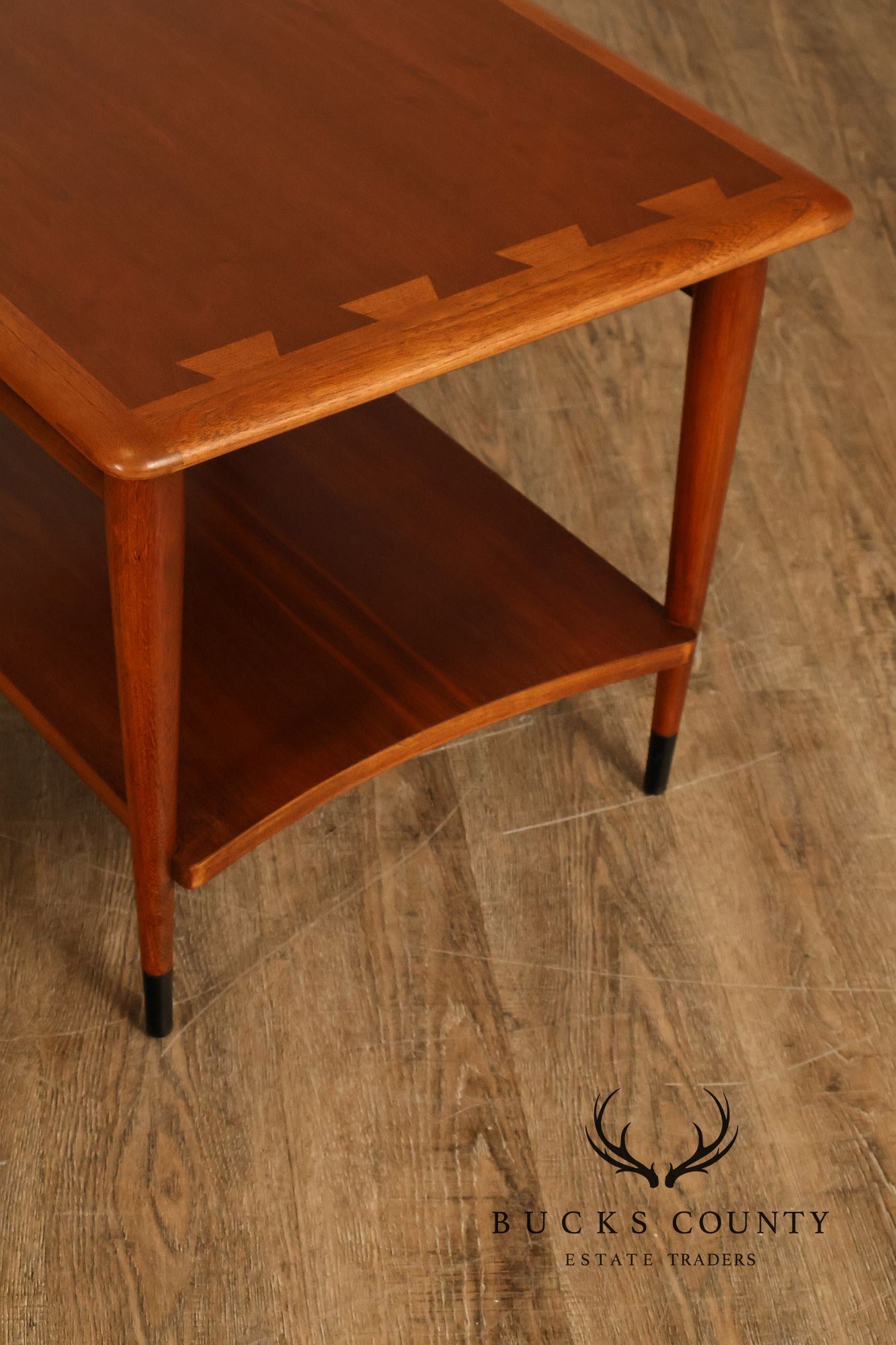 Lane Acclaim Mid Century Modern Walnut And Oak Two-Tier End Table