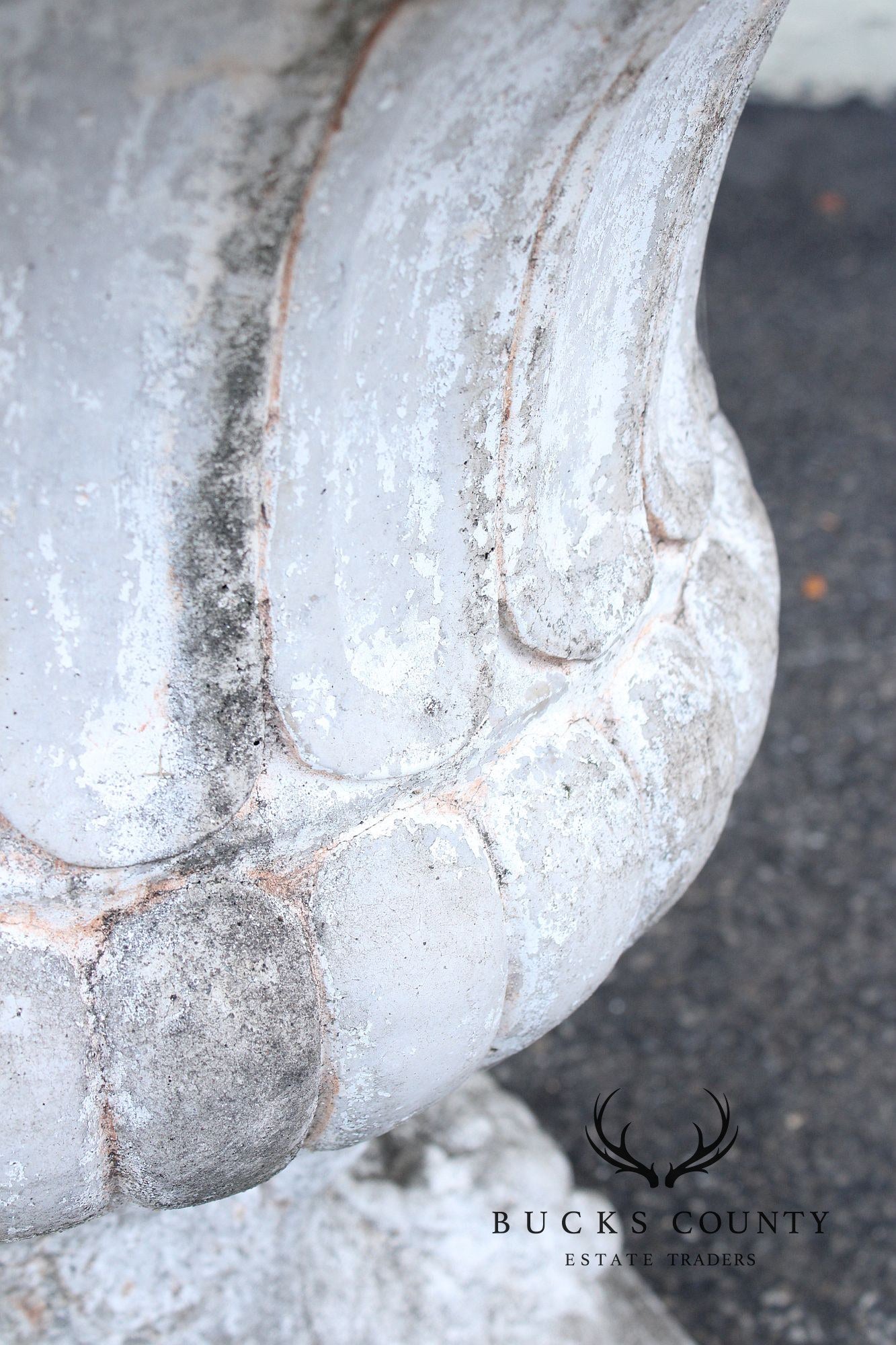 Classical Style Pair of Cast Stone Garden Urns