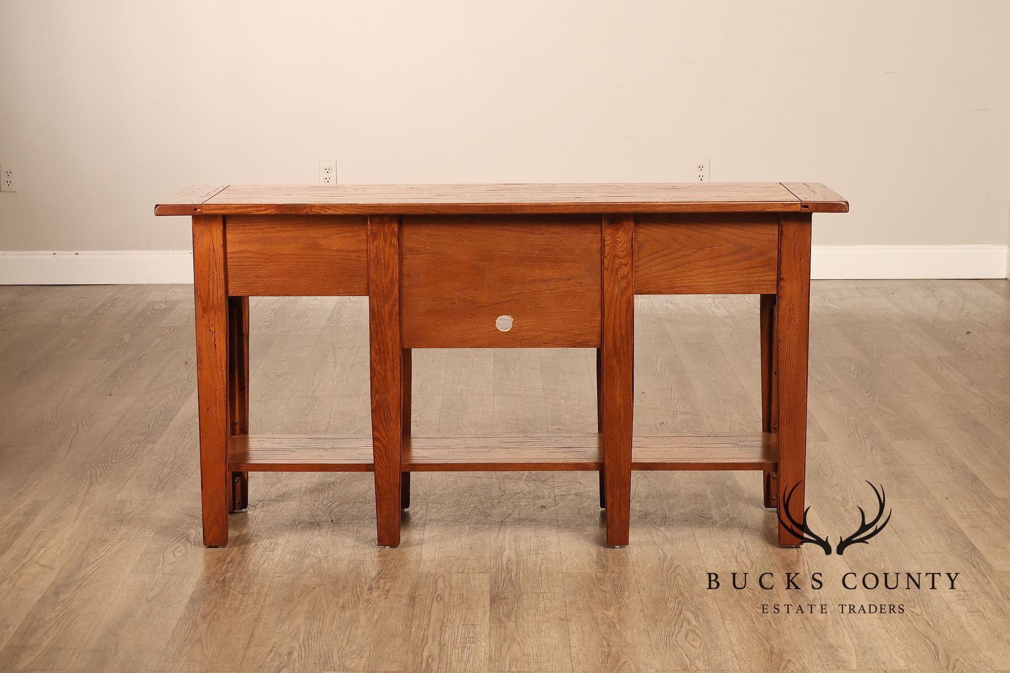 Broyhill Attic Heirlooms Country Style Oak Console Table