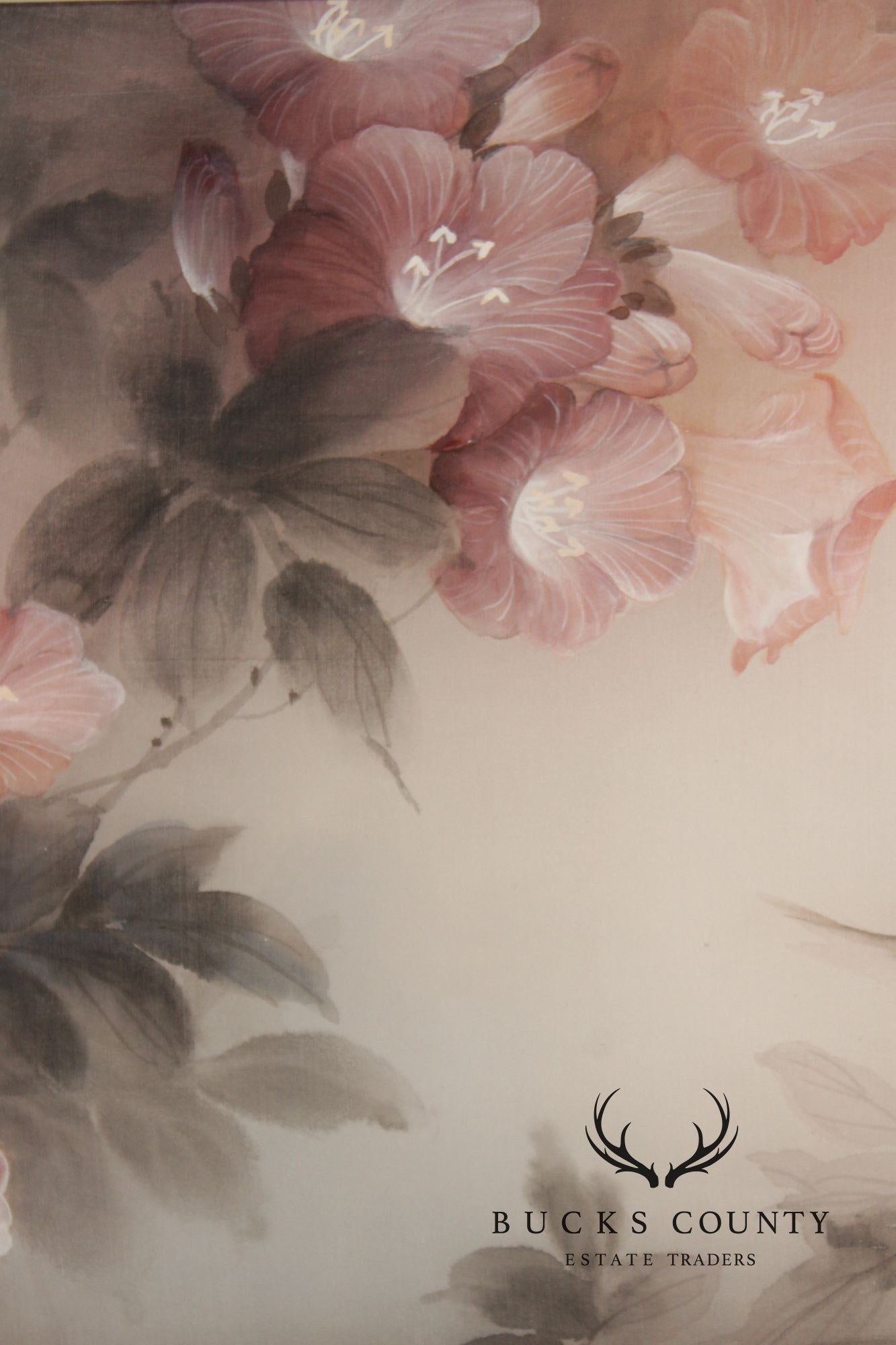 Lena Liu Chinese Pair of Bird and Flower Paintings on Silk