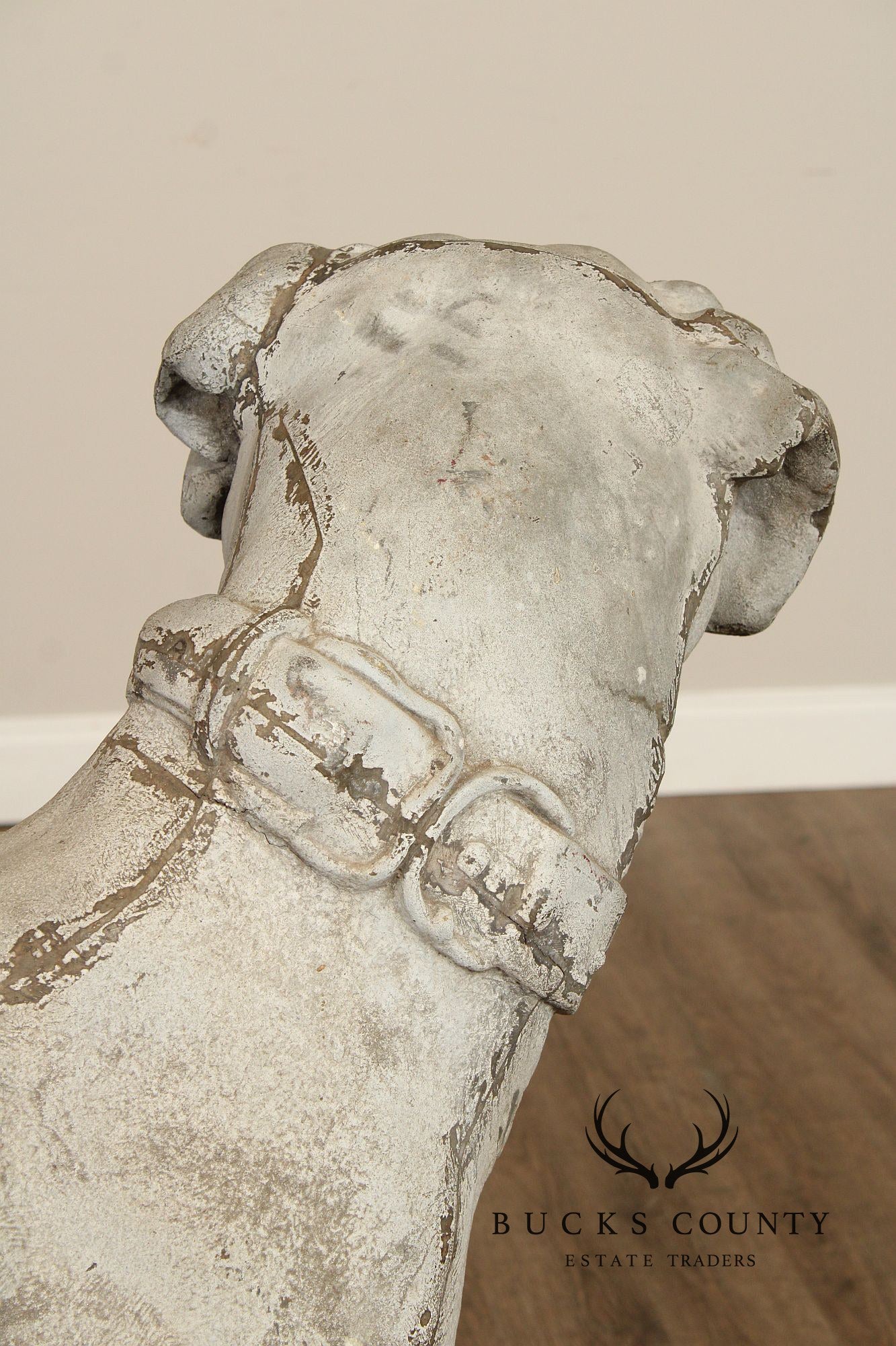 Antique J.W. Fiske Zinc Morley's Dog Statue