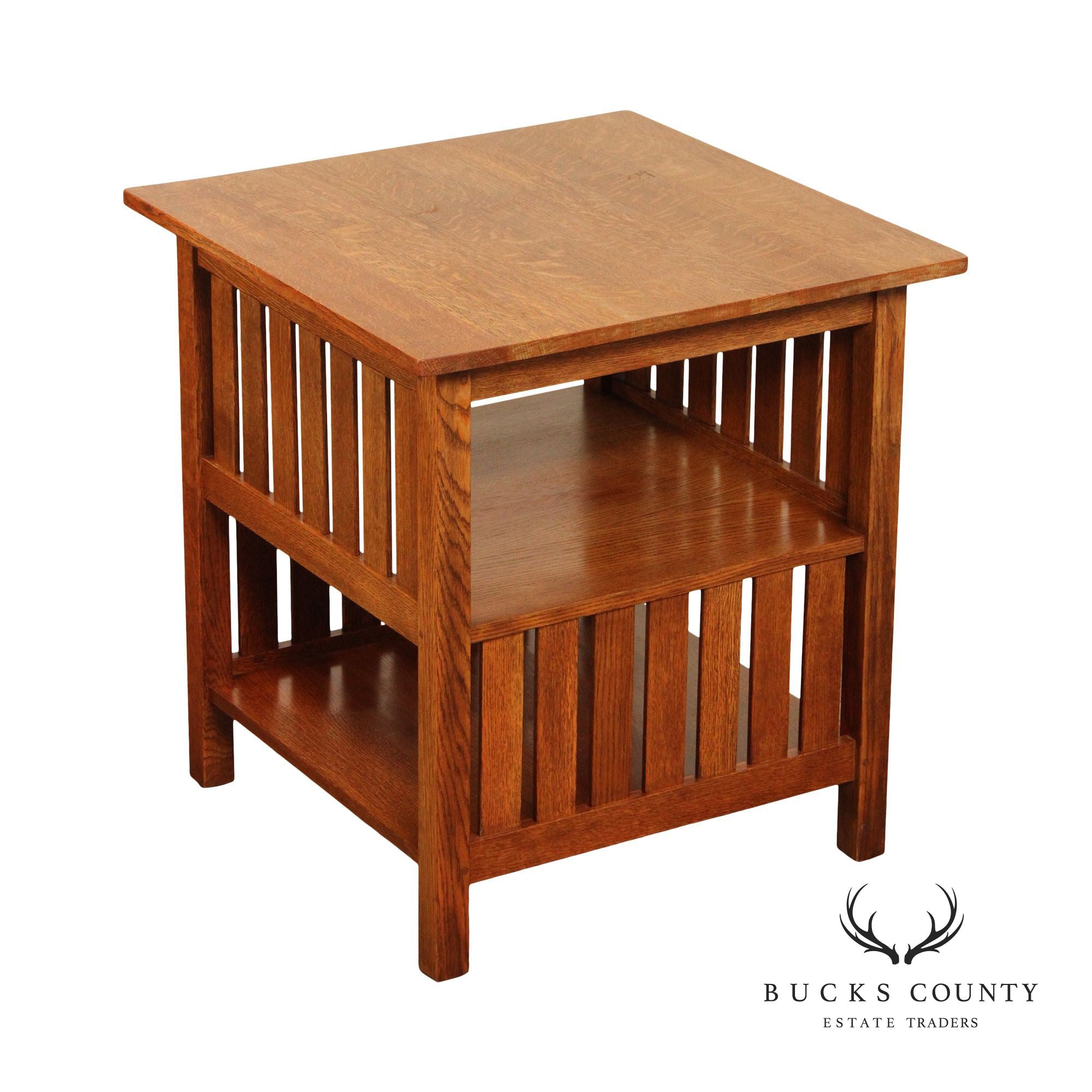 Stickley Mission Collection Slatted Oak Book Table