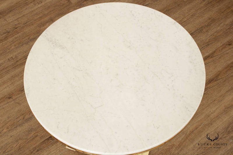 American of Chicago Vintage Round Marble Top Neoclassical Style Coffee or Center Table
