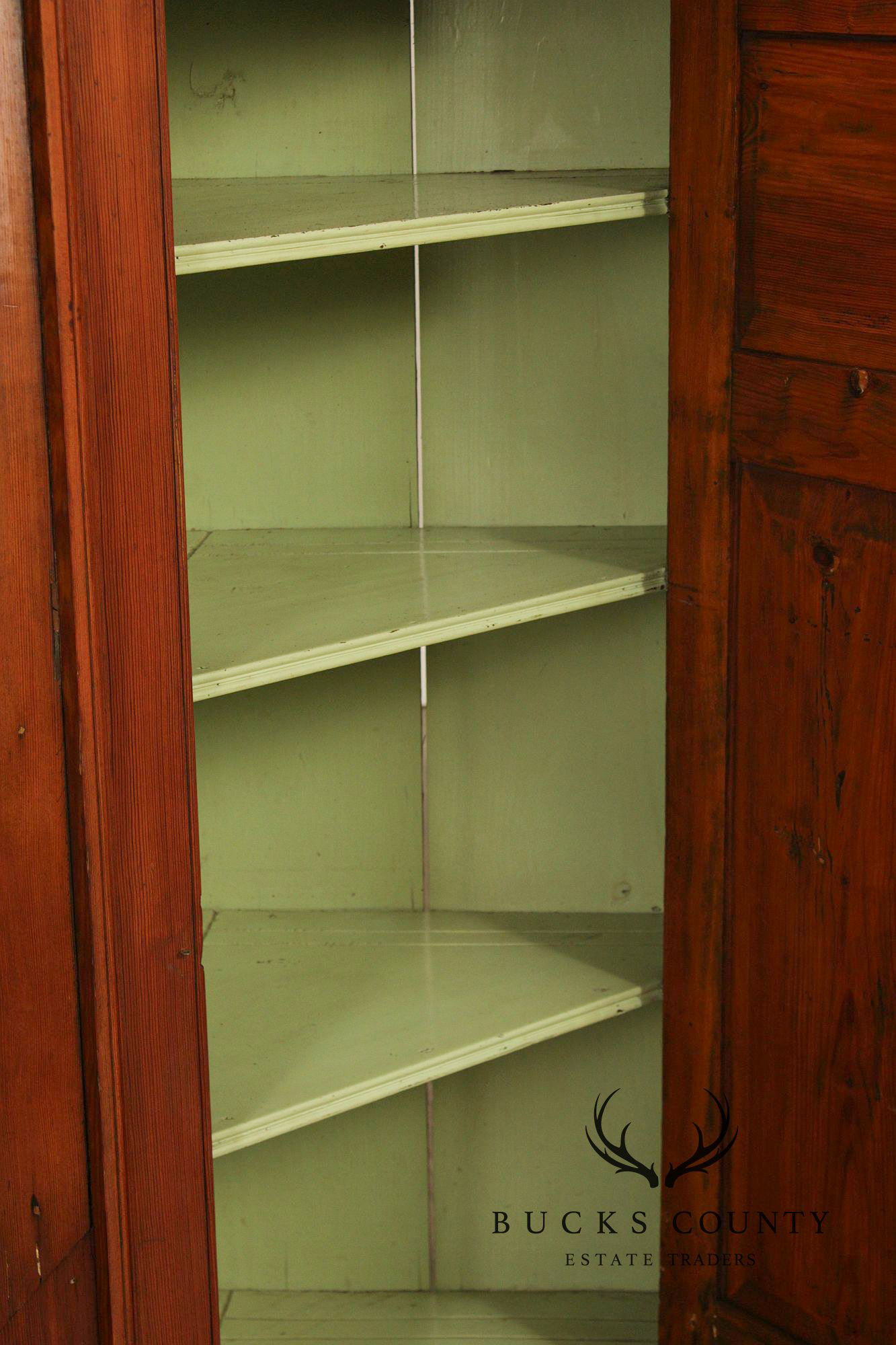 Antique Pine Corner Pantry Cupboard