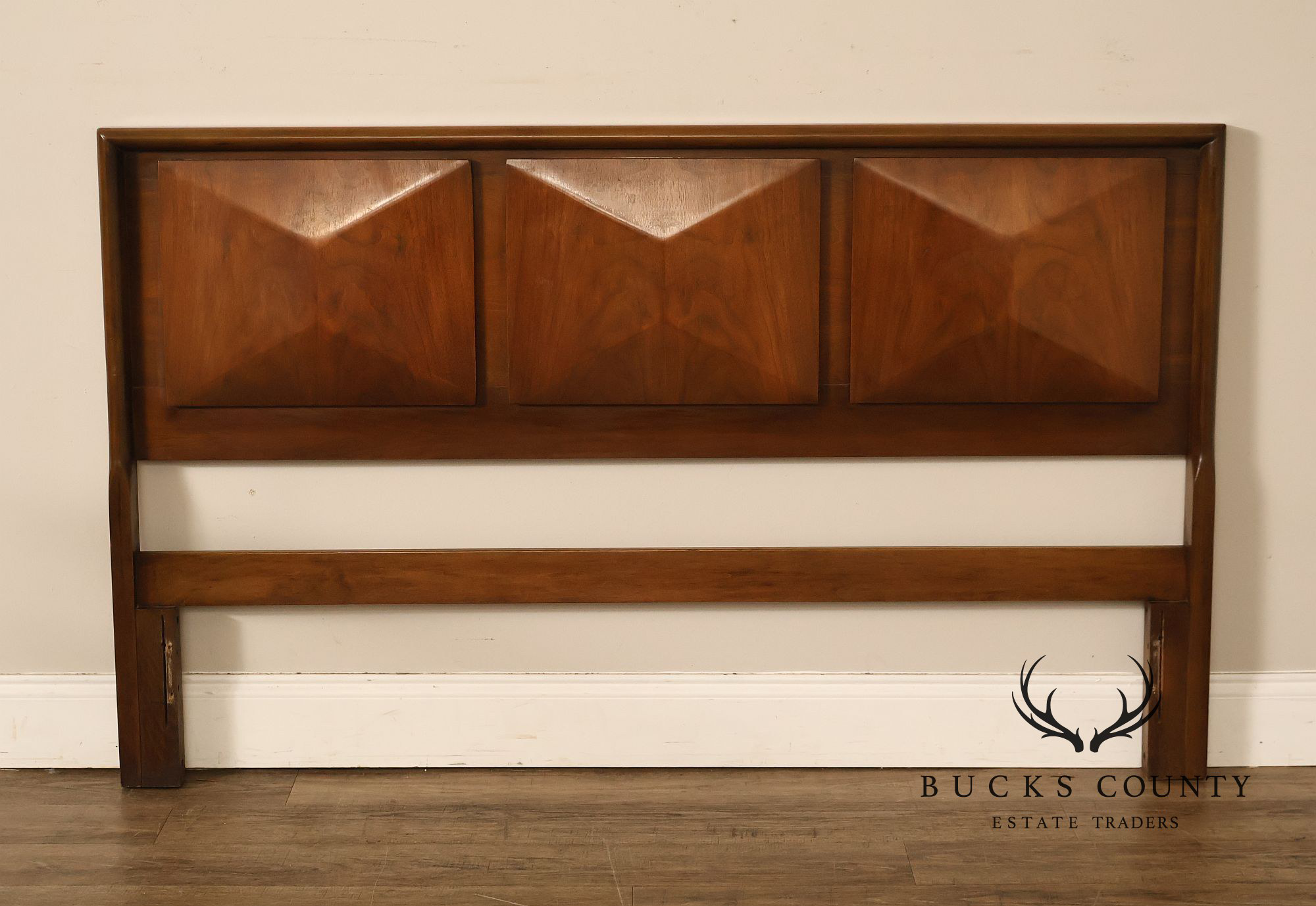 United Furniture Mid Century Diamond Walnut Queen Headboard