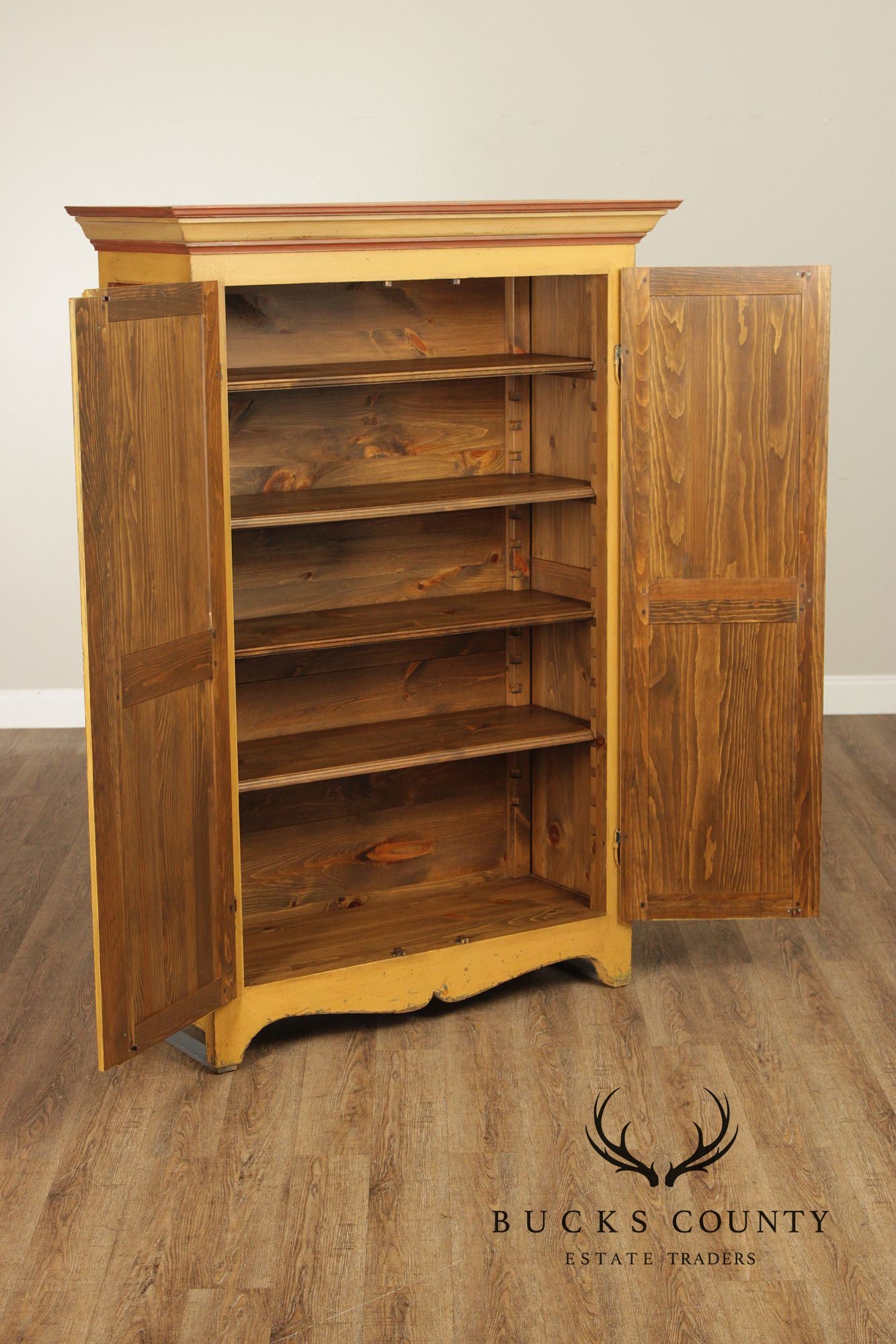 Custom Quality Country Farmhouse Painted Armoire Storage Cupboard