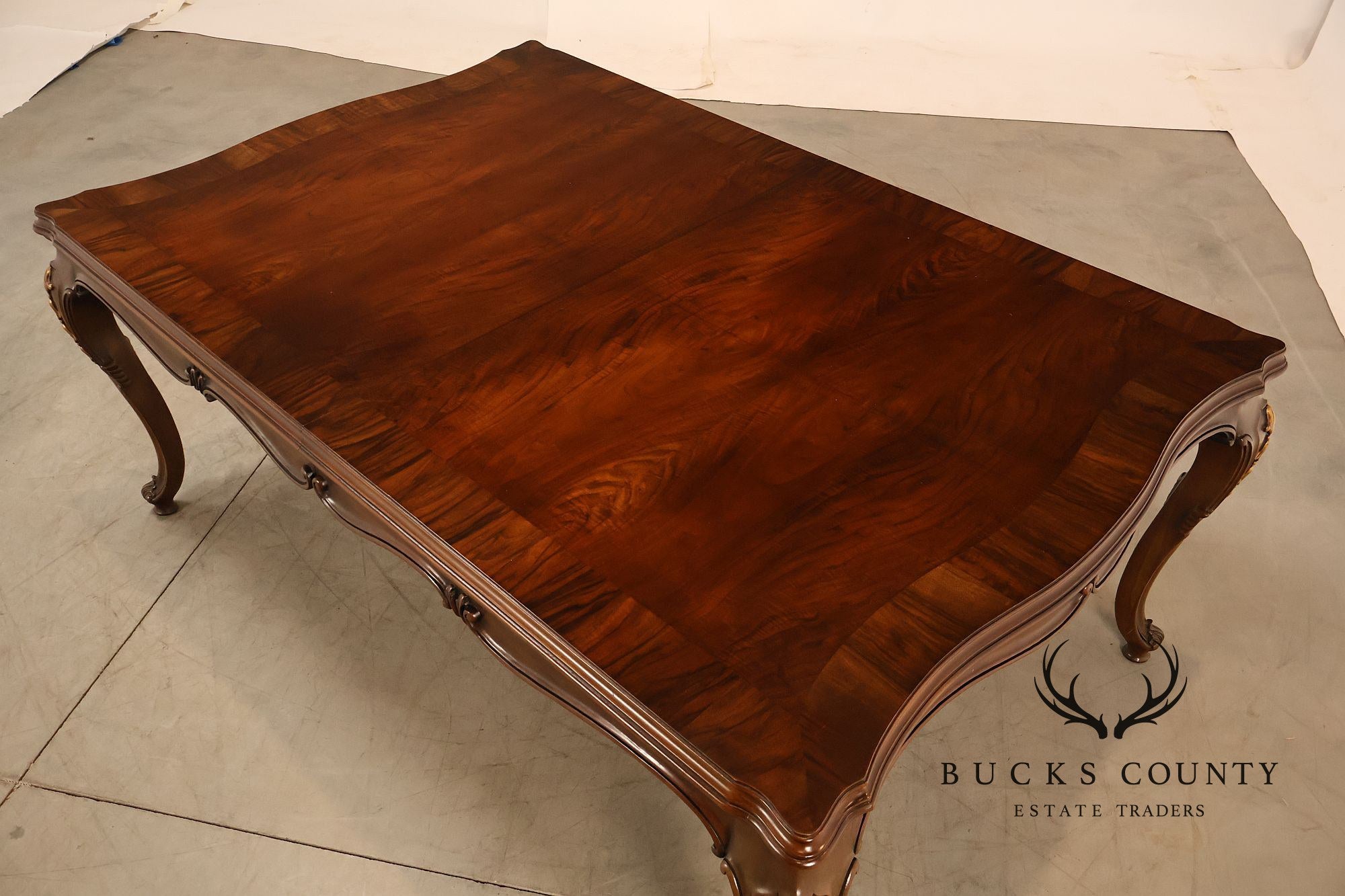 Karges French Louis XV Style Walnut Expandable Dining Table
