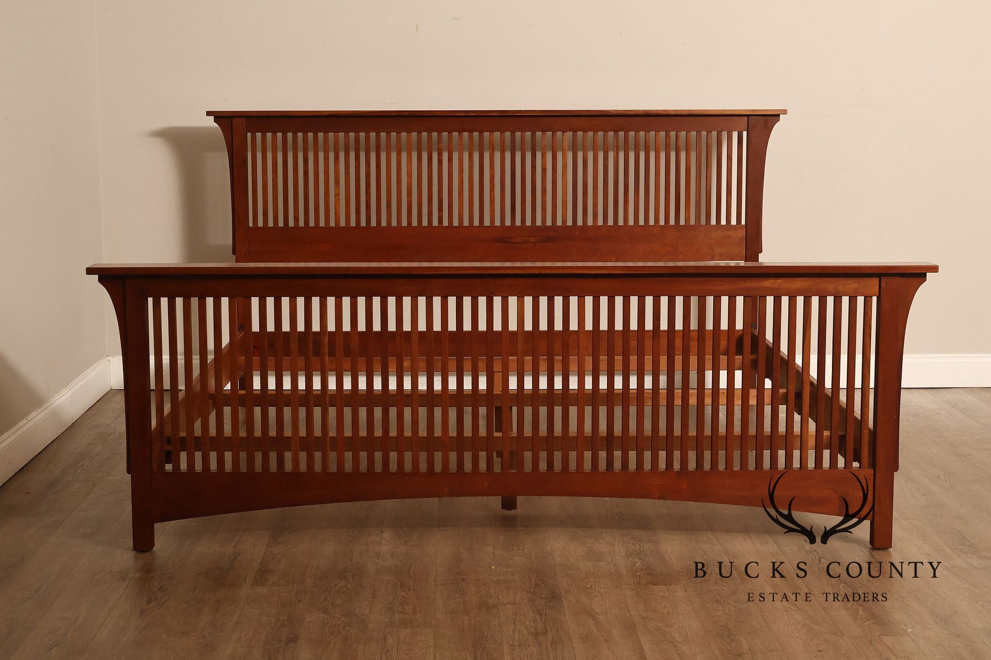 Stickley Mission Collection King Size Cherry Spindle Bed