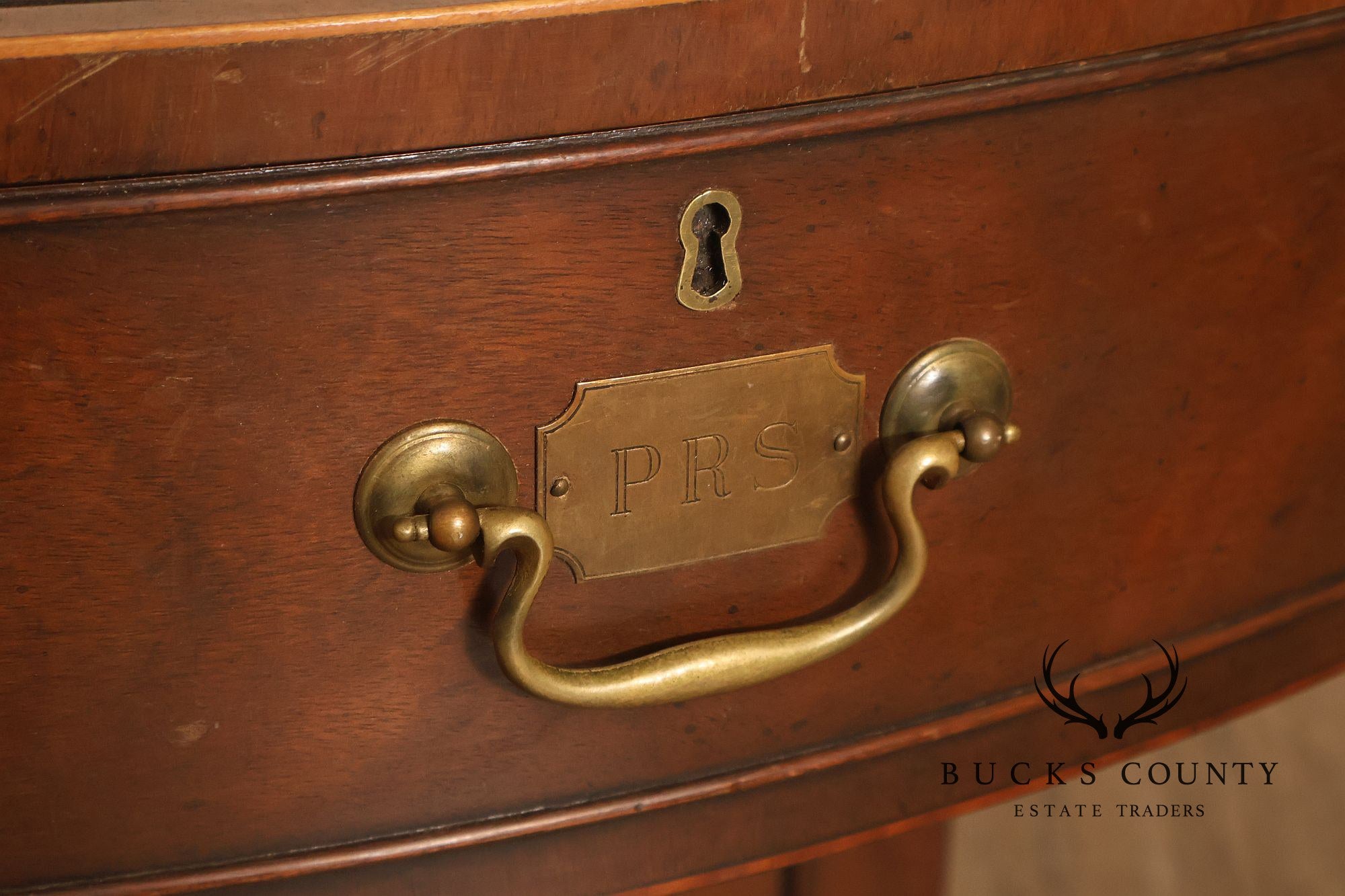 Kittinger Leather Top Round Rent Table With Drawers T295