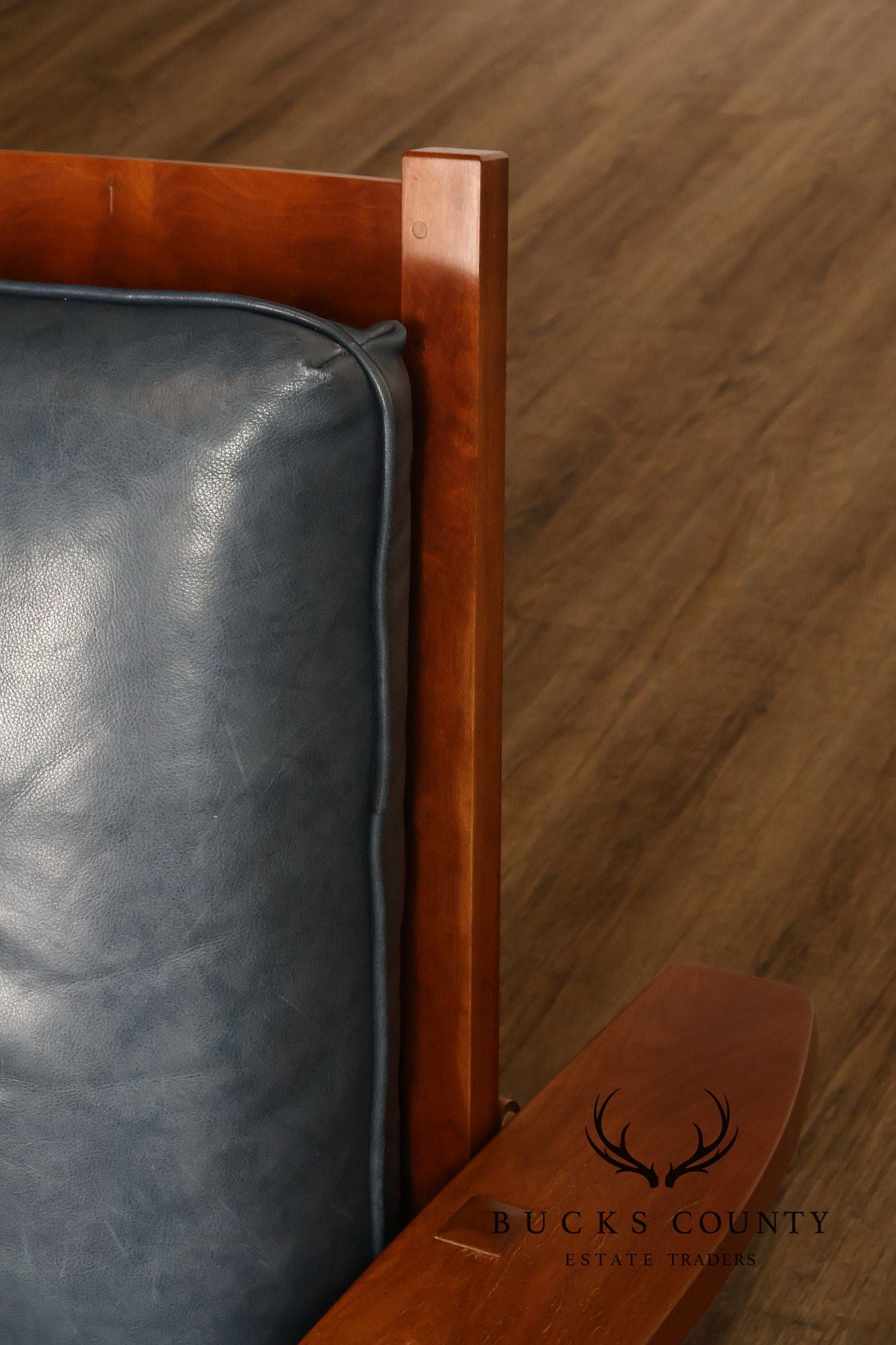 Stickley Mission Collection Cherry Bow Arm Morris Chair and Ottoman