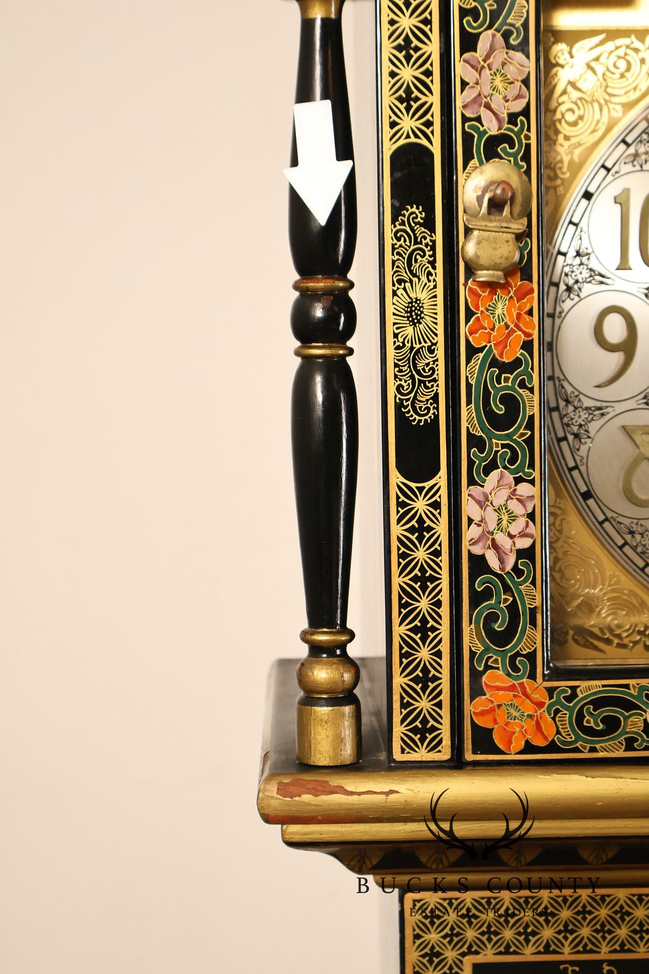 Hermle Chinoiserie Style Tall Case Grandfather Clock