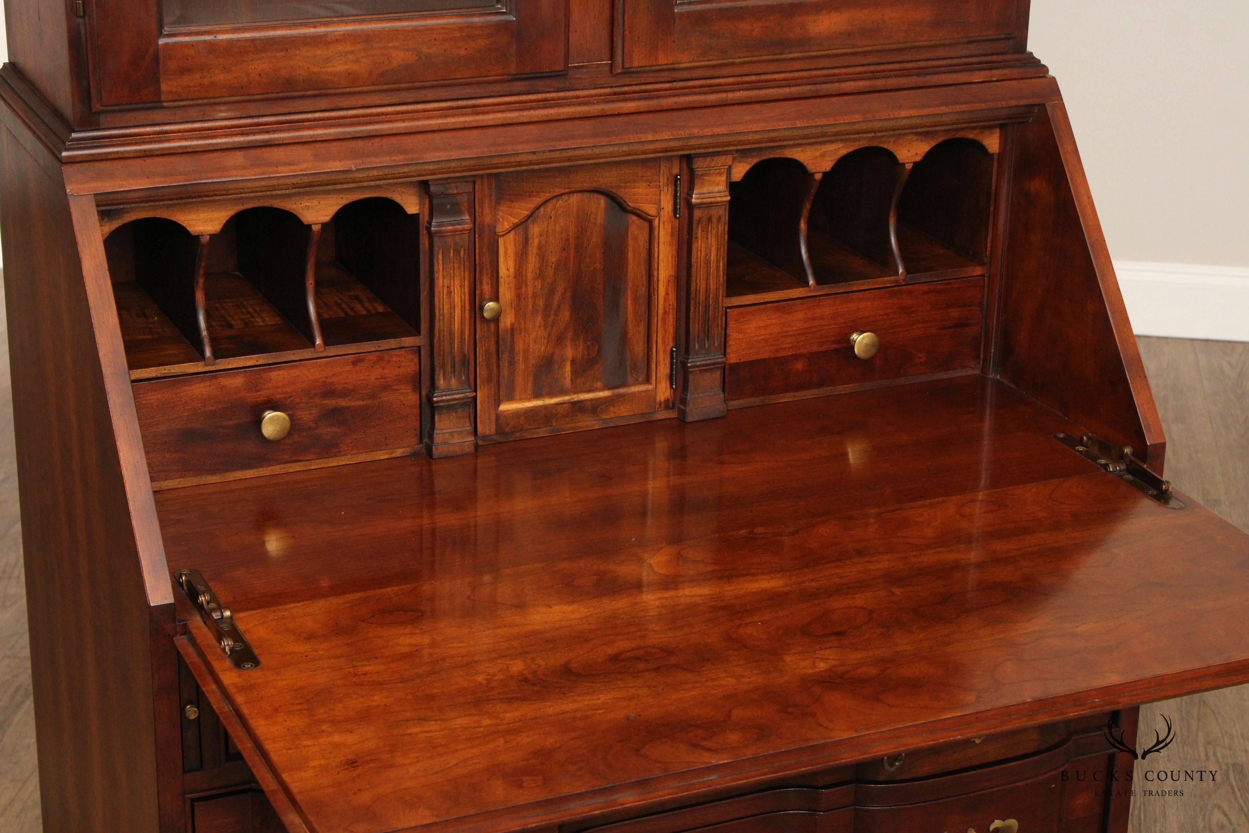 Georgian Style Cherry Blockfront Secretary Desk