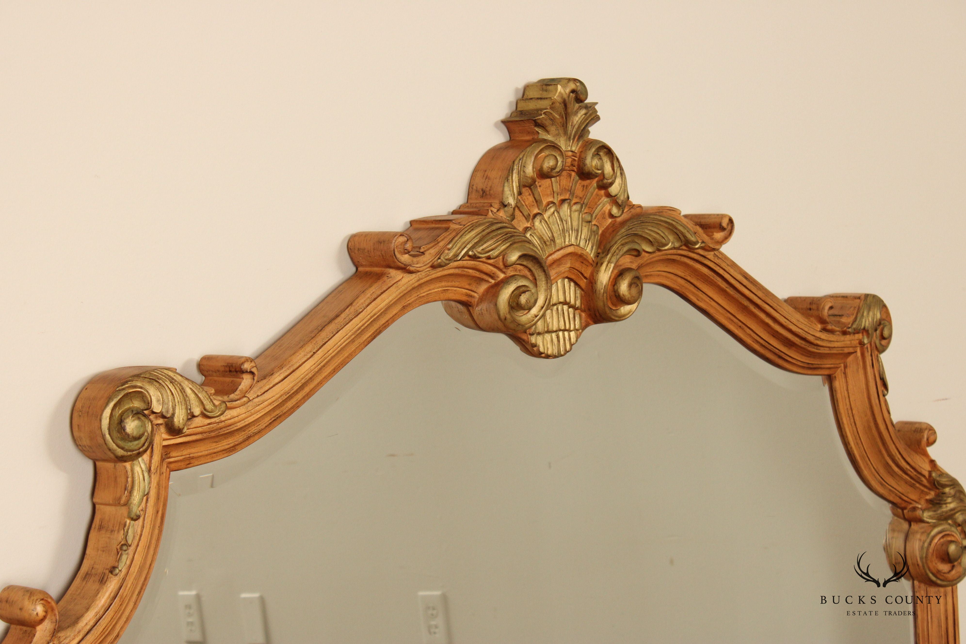 Jeffco Baroque Style Partial Gilt Carved Mantel Mirror