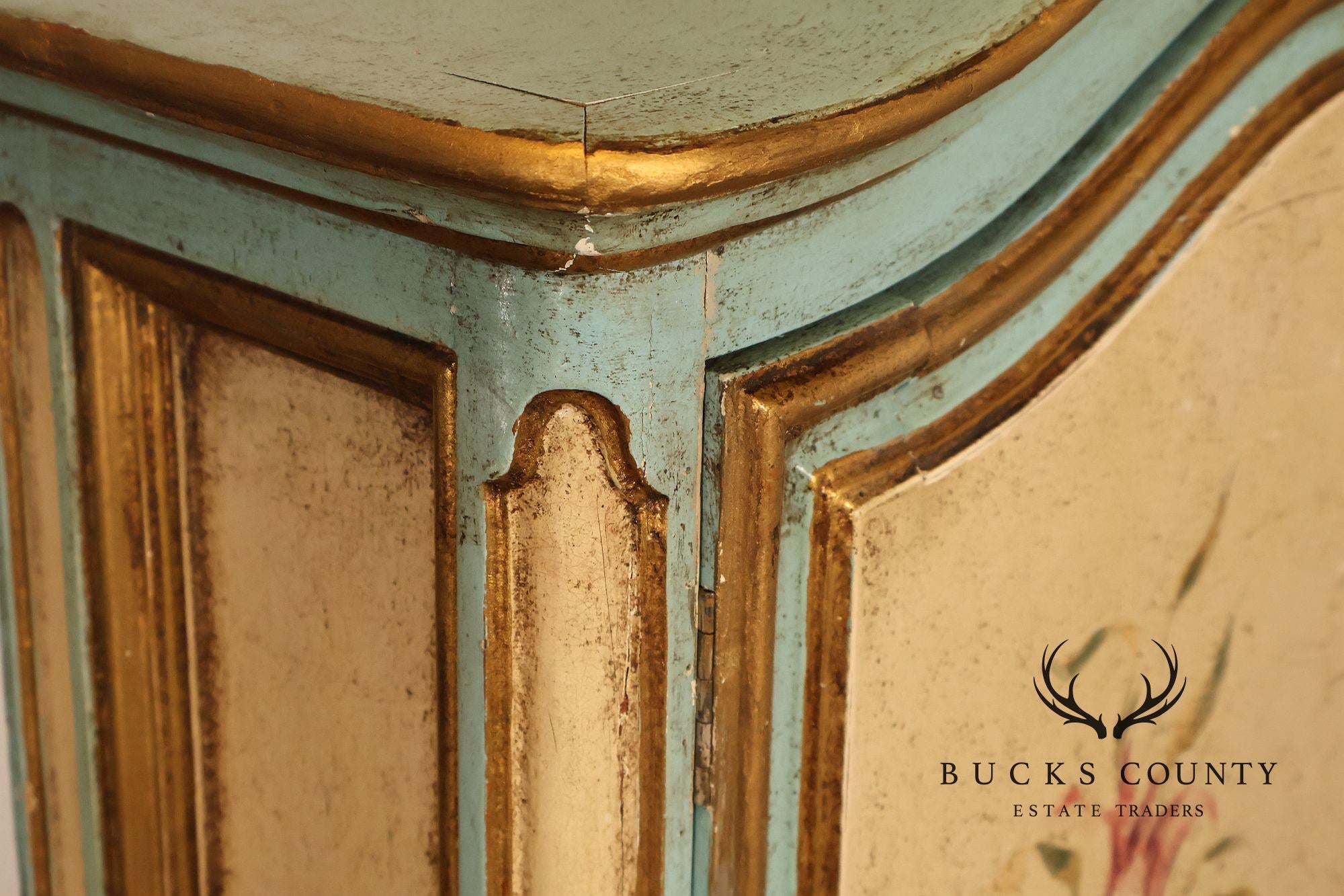 Venetian Style Hand Painted Florentine Cabinet On Stand