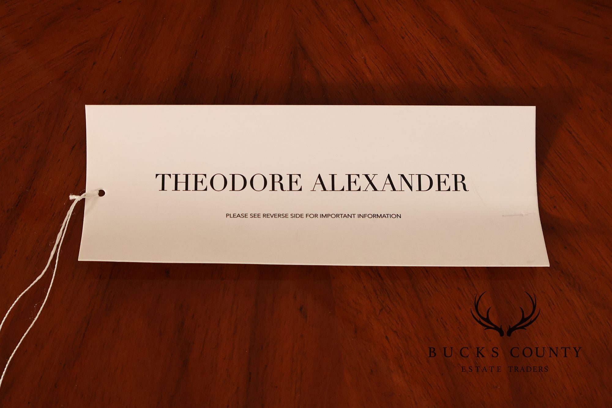 Theodore Alexander Pair of 'Paulette' Mahogany Side Tables