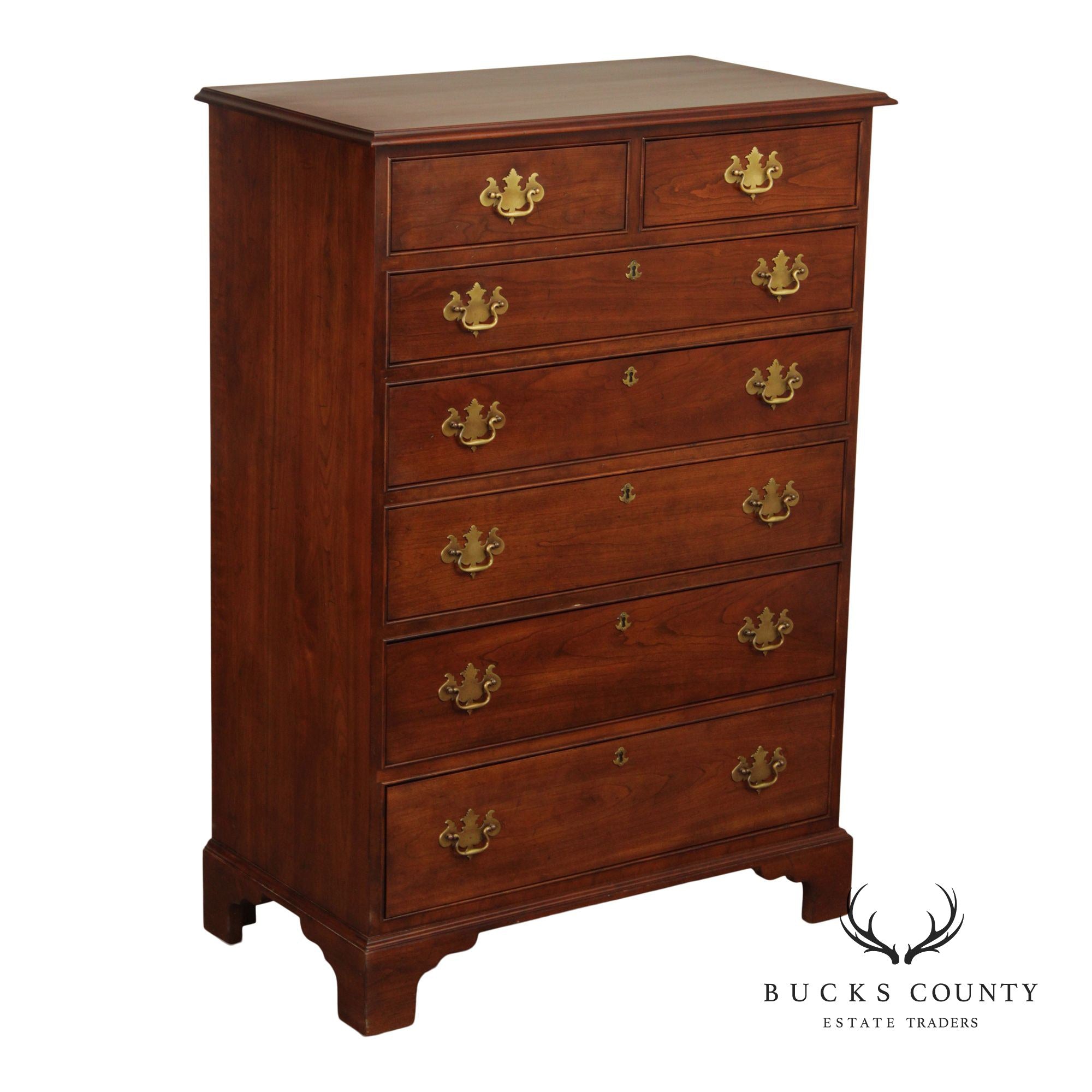 Stickley Chippendale Style Cherry Tall Chest