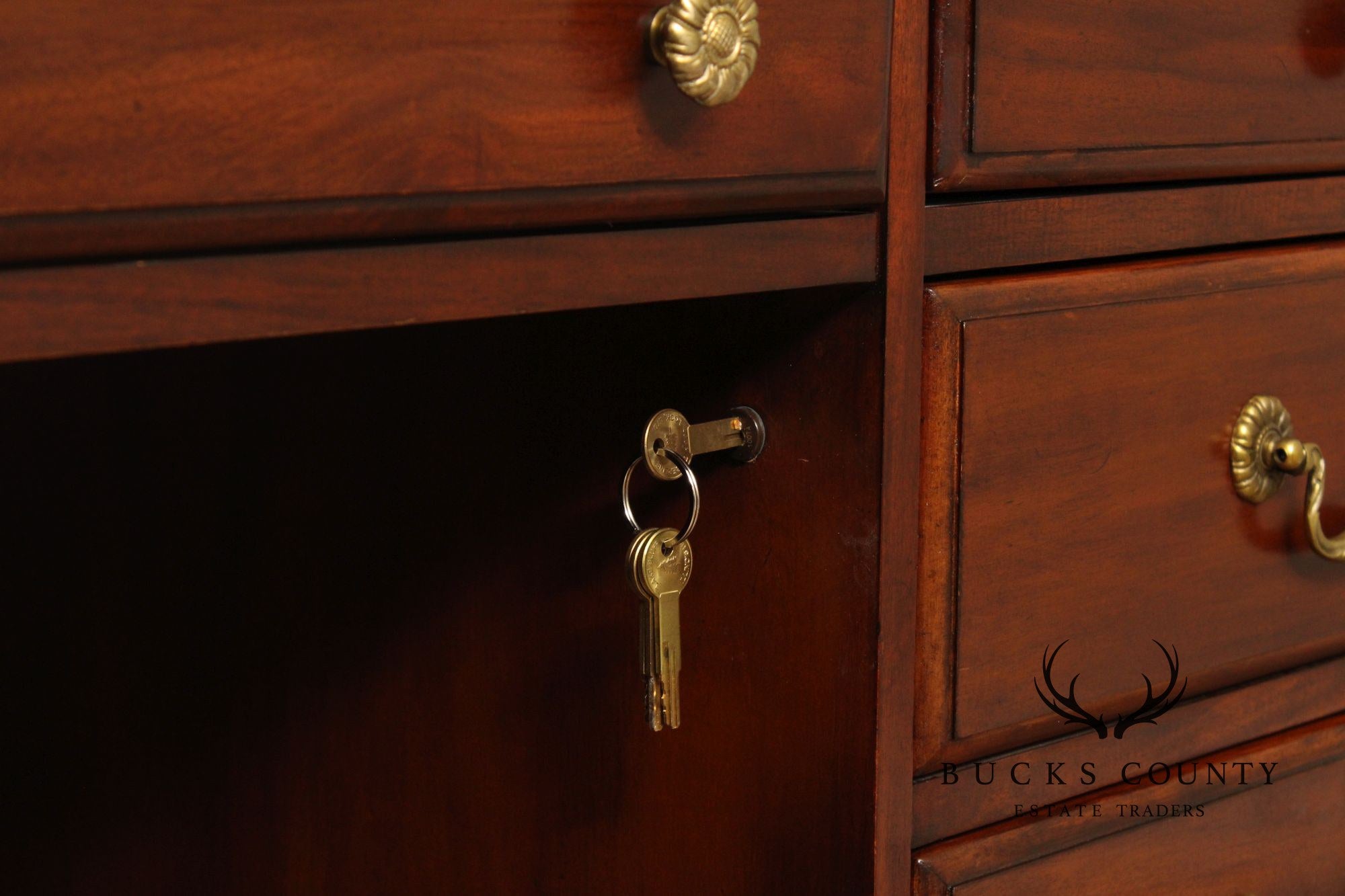 Sligh 'The Ellis Line' Mahogany Leather Top Executive Desk