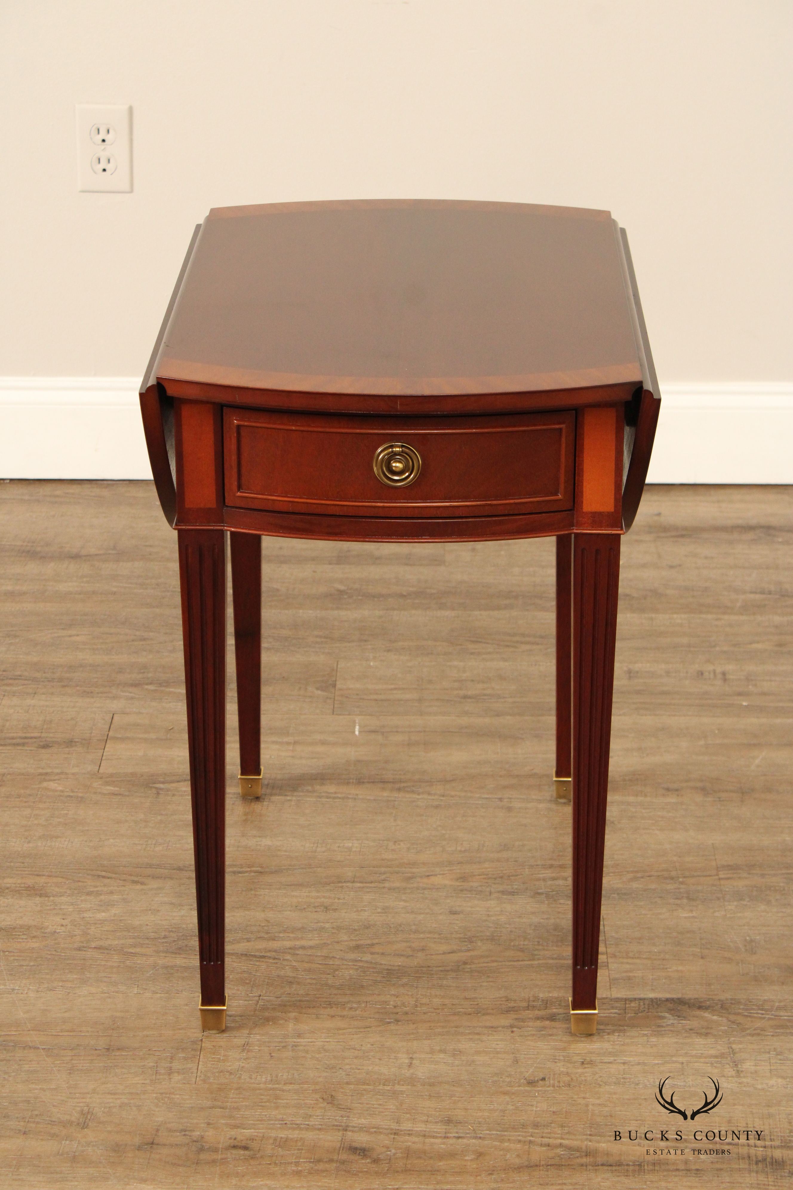 Baker Furniture Hepplewhite Style Mahogany Pembroke Side Table