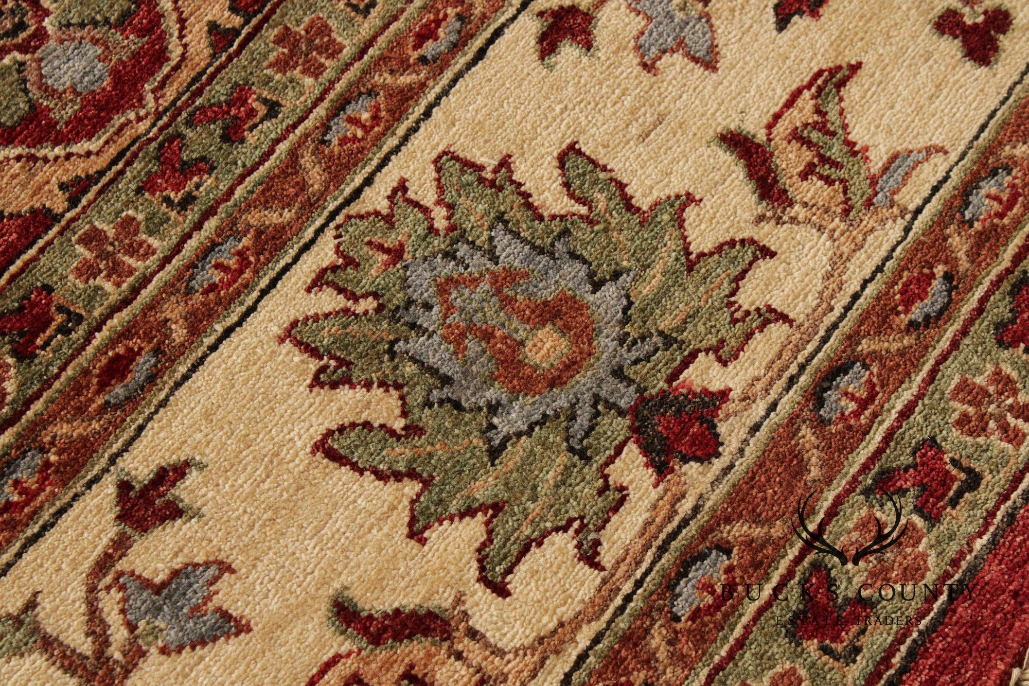 Persian Heriz Style Wool Area Rug With Red Field 8'x10'