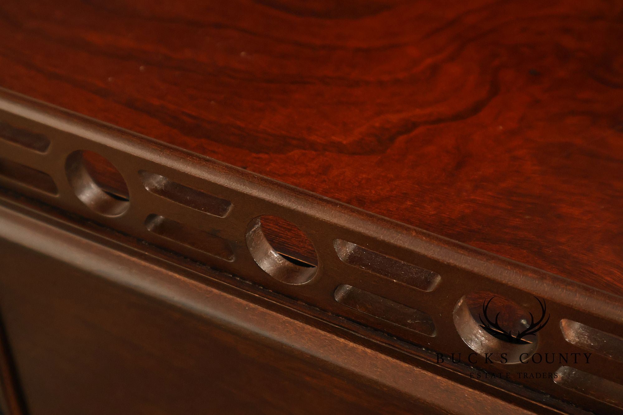 Century Furniture Large Mahogany Two Drawer Gallery Top Rectangular Cocktail Coffee Table
