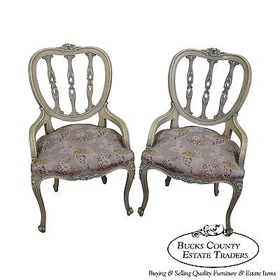 Vintage French Louis XV Hollywood Regency Style Painted Chairs