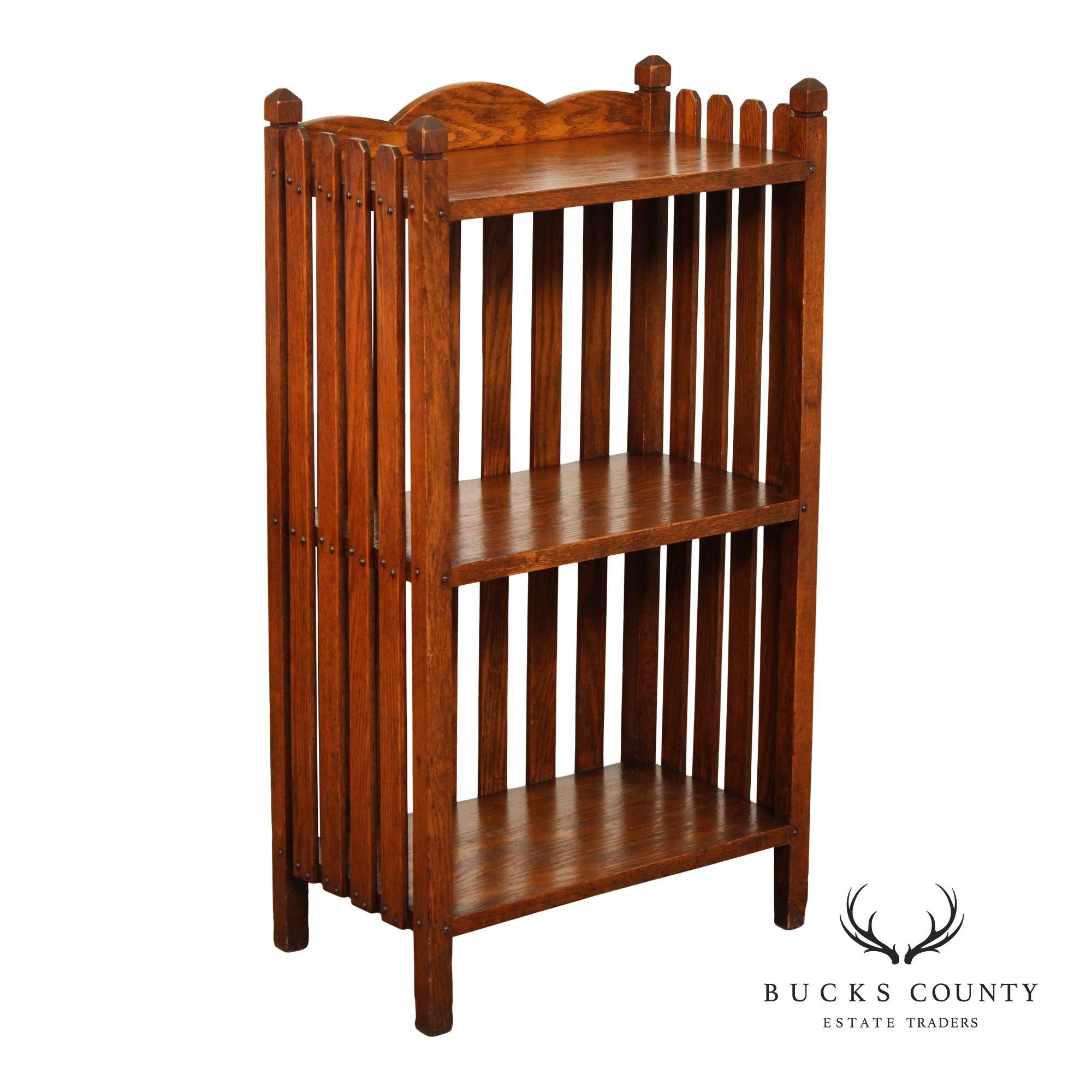 Mission Oak Three Tier Magazine Rack Bookcase