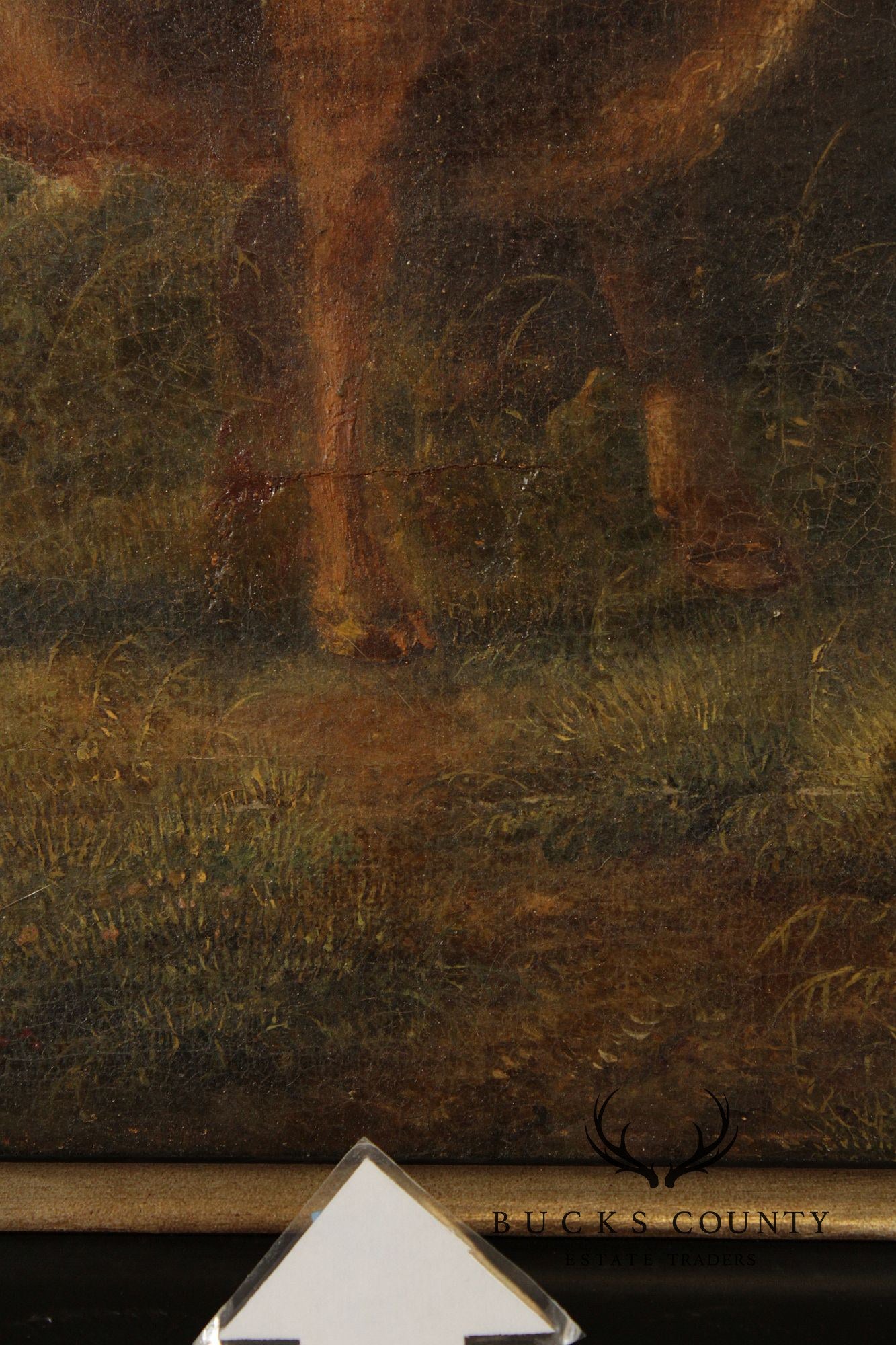 Antique European School Oil Painting, Cattle Grazing