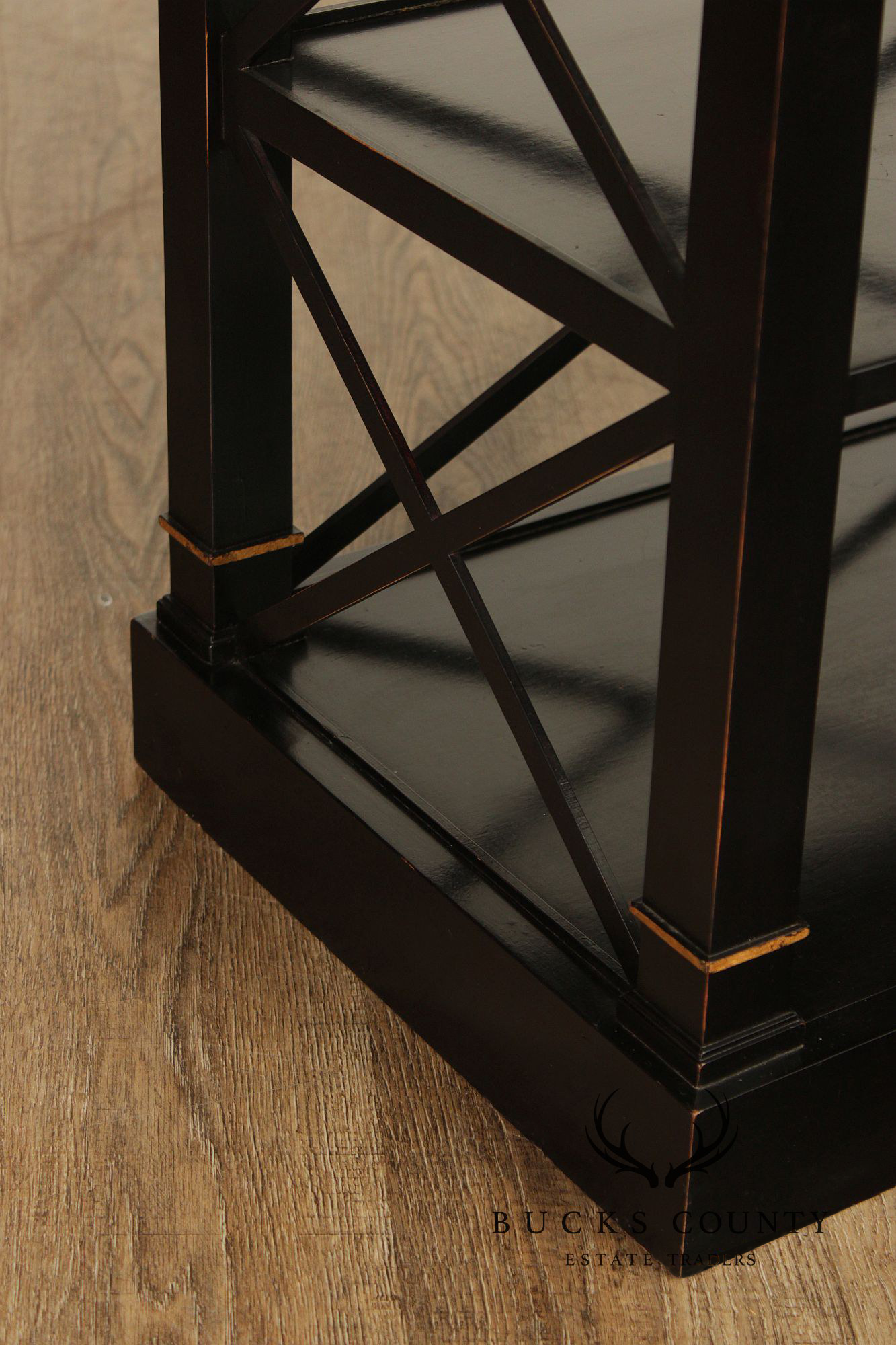 Baker Furniture Neoclassical Style Pair of Tray Top Bookcases