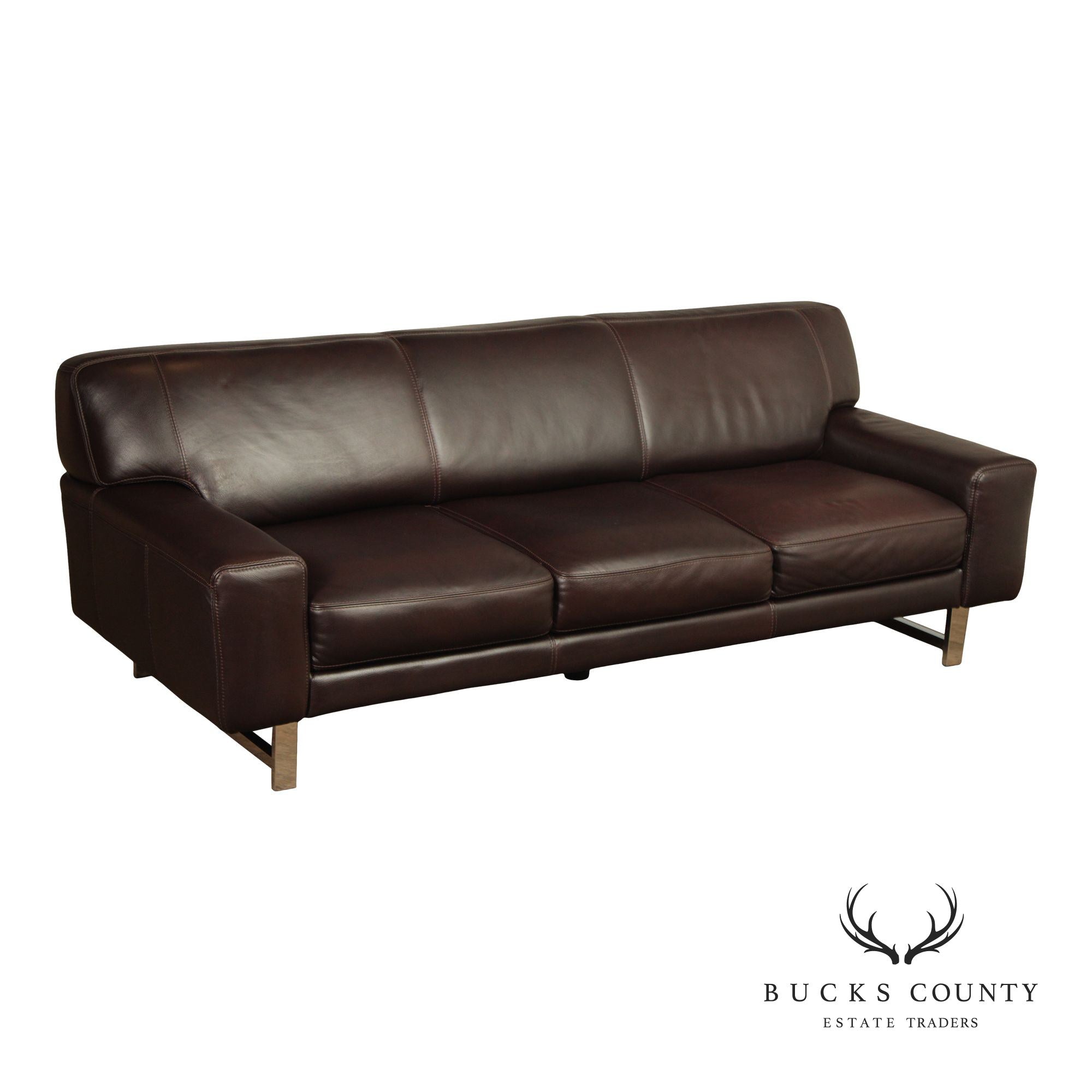 Chateau d’ Ax Brown Italian Leather Sofa
