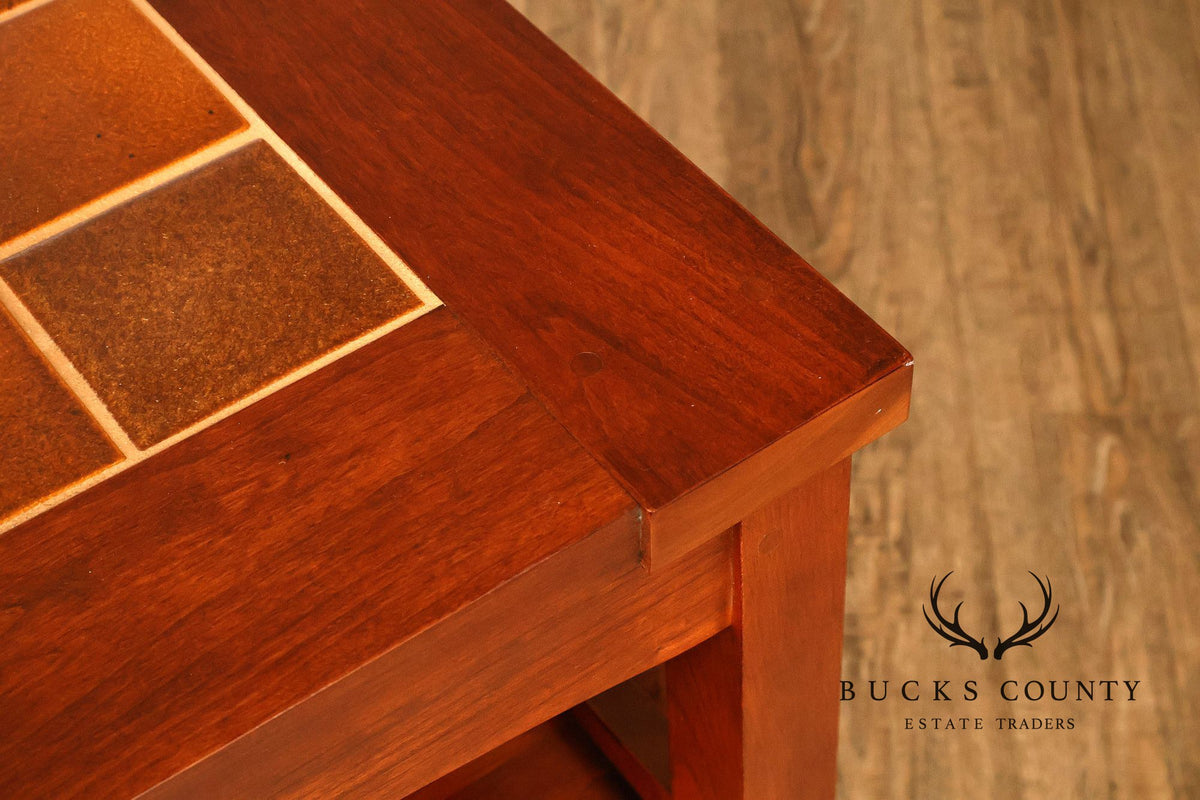 Stickley Mission Collection Tile Top Cherry End Table