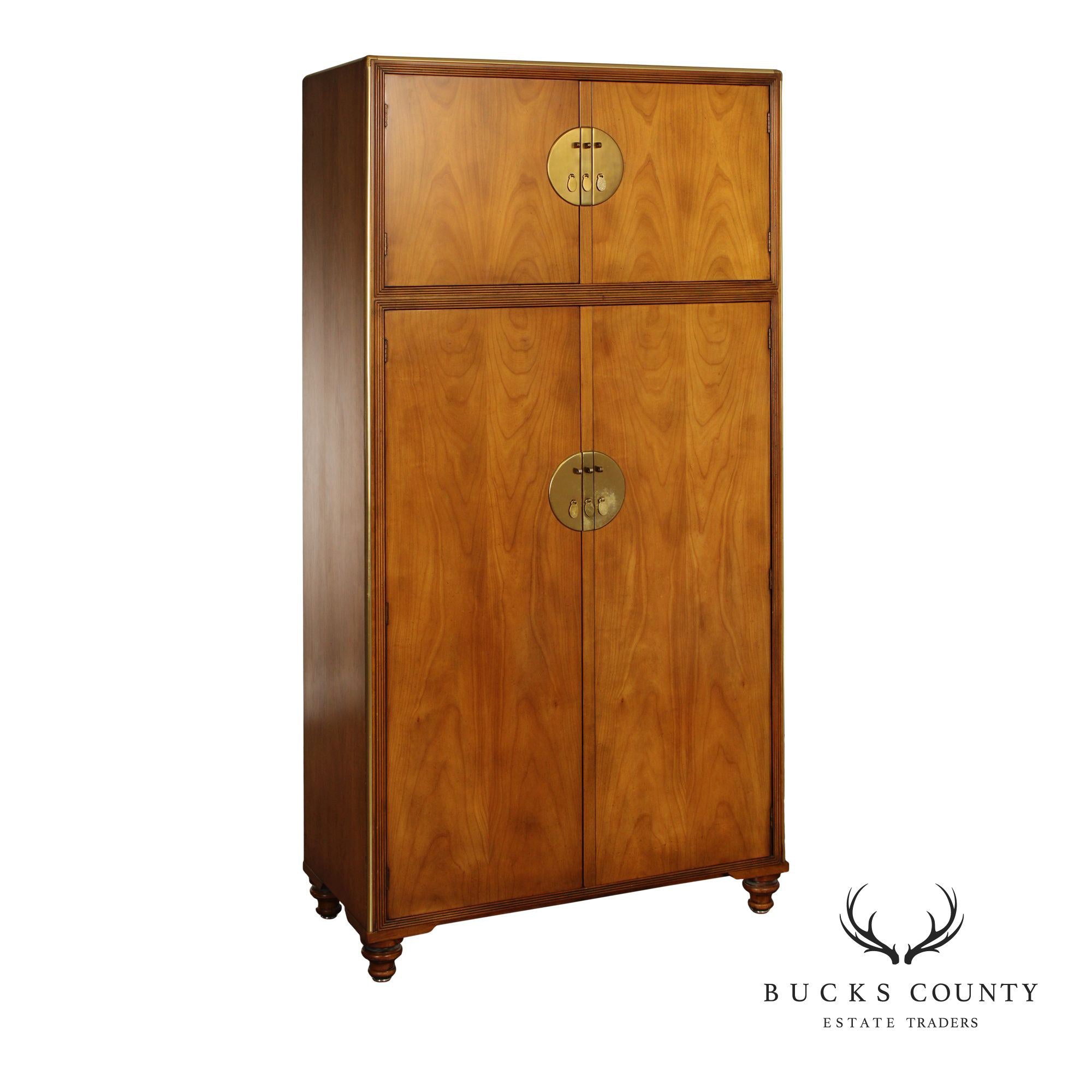 Baker Furniture Far East Collection Tall Armoire Cabinet