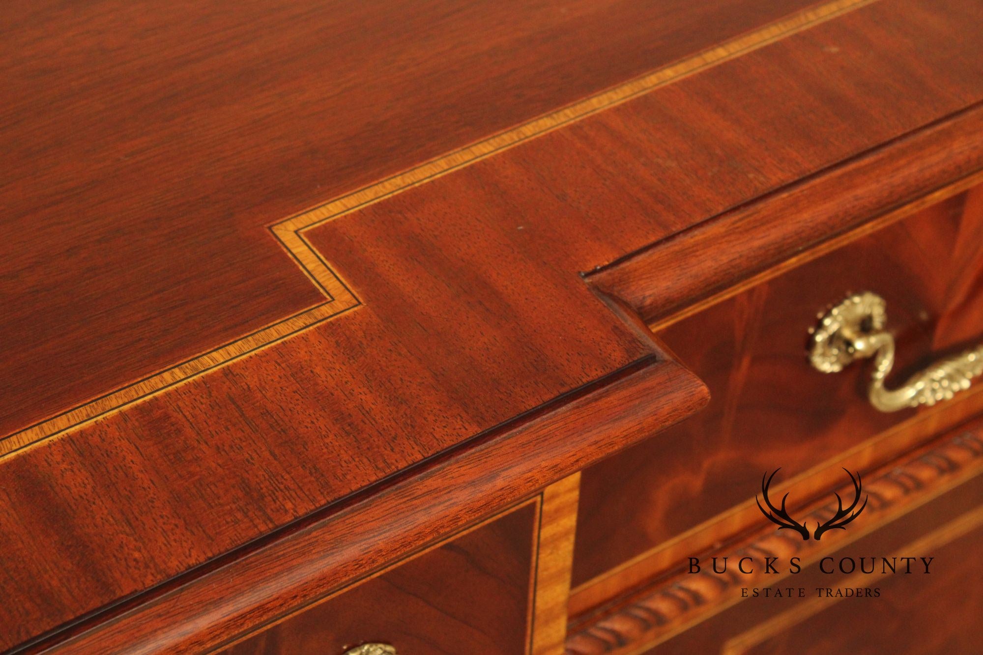 Councill Craftsmen Georgian Style Banded Mahogany Buffet Sideboard