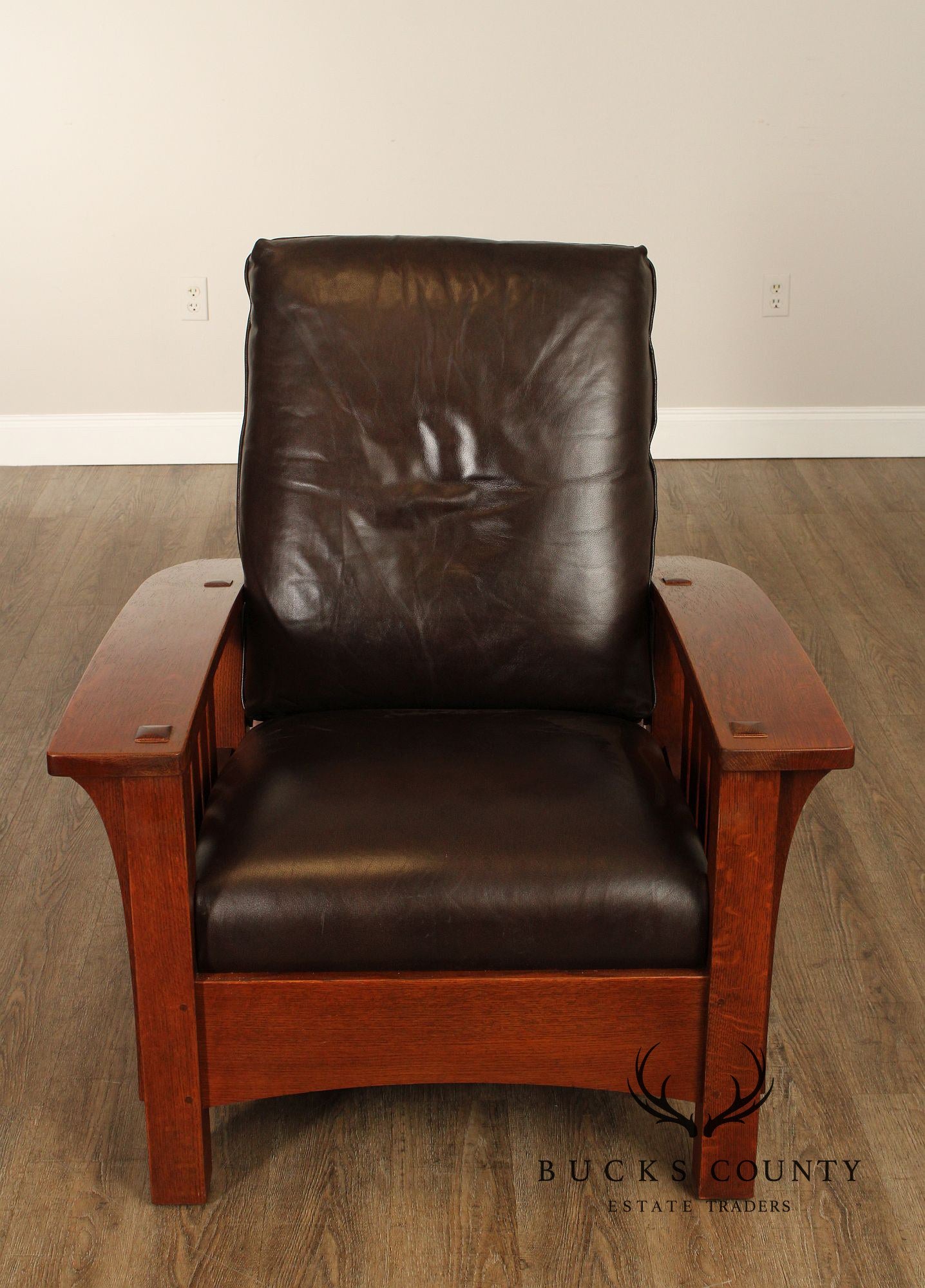 Stickley Mission Collection Oak Bow Arm Reclining Chair