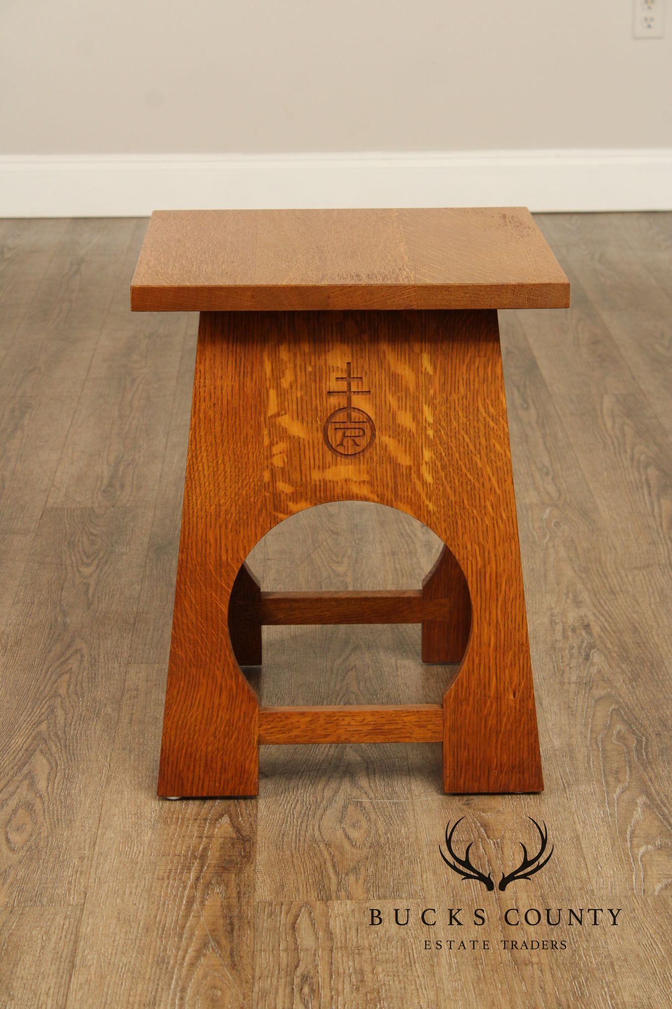 Stickley Mission Collection Oak Roycroft Tabouret