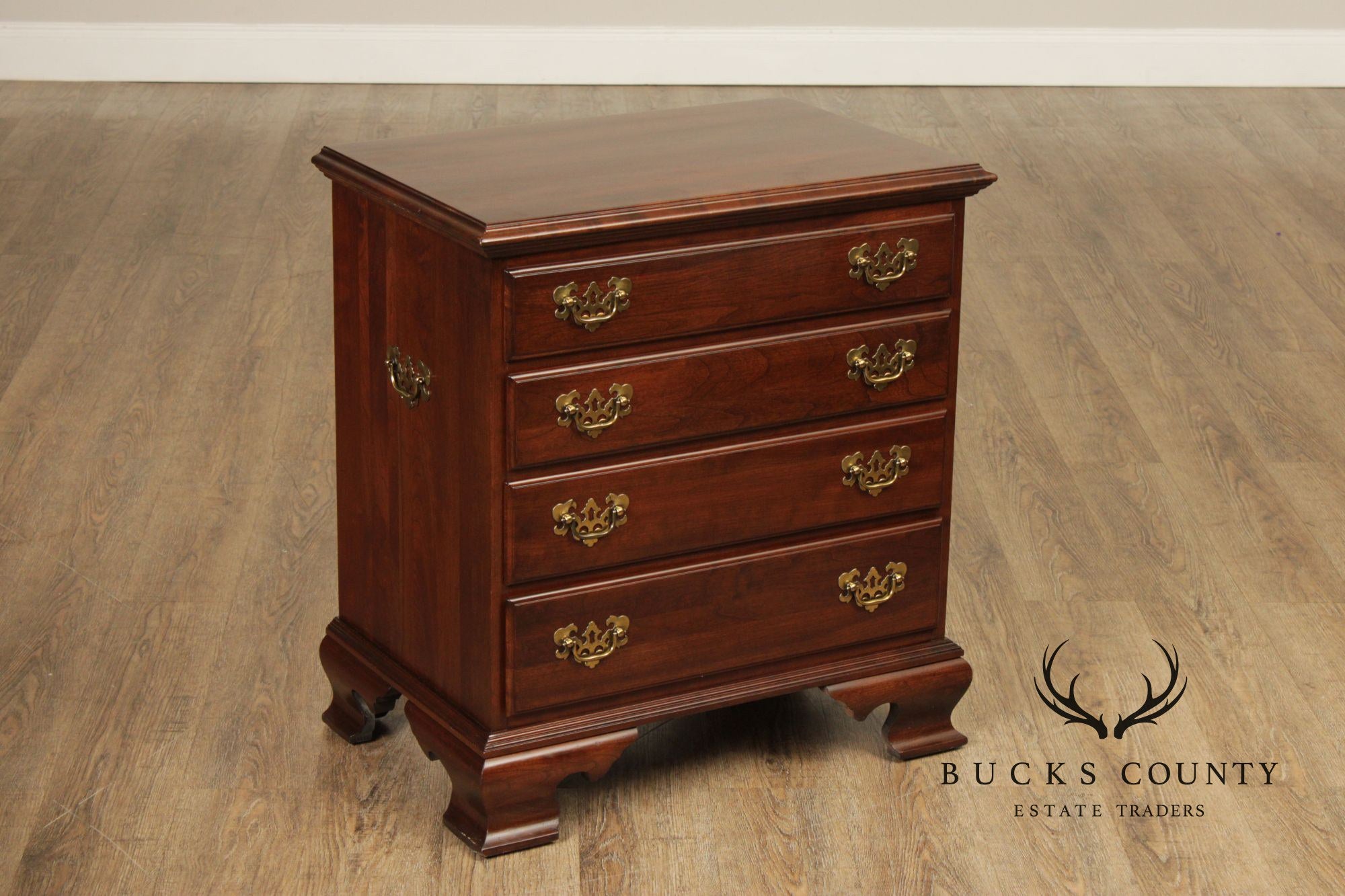 Ethan Allen 'Georgian Court' Pair of Cherry Nightstand Chests