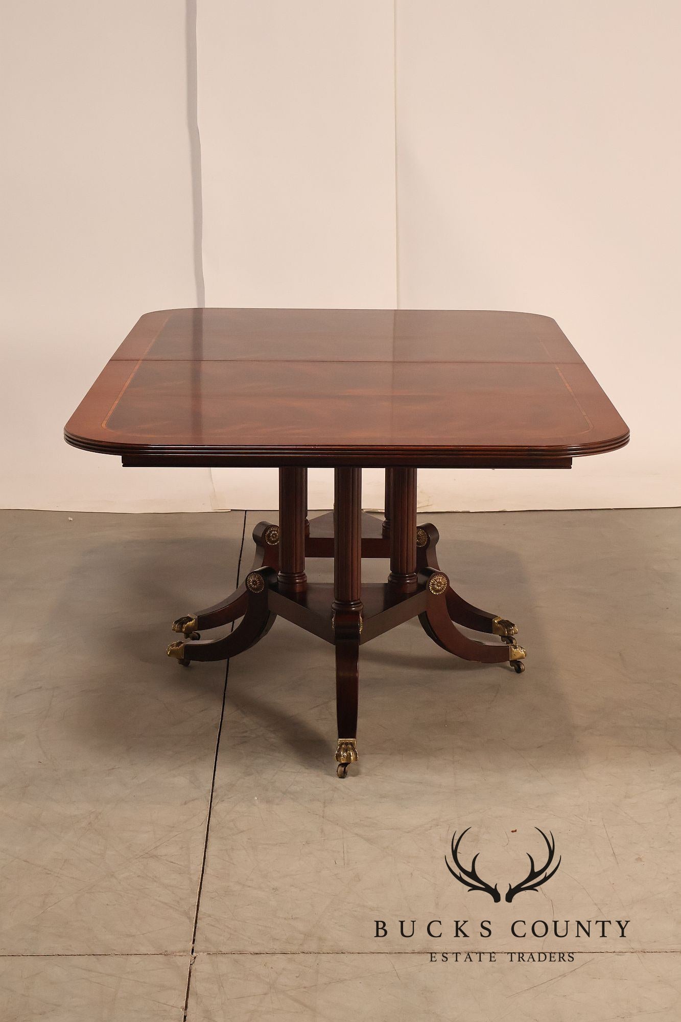 Henkel Harris Regency Style Mahogany Double Pedestal Dining Table