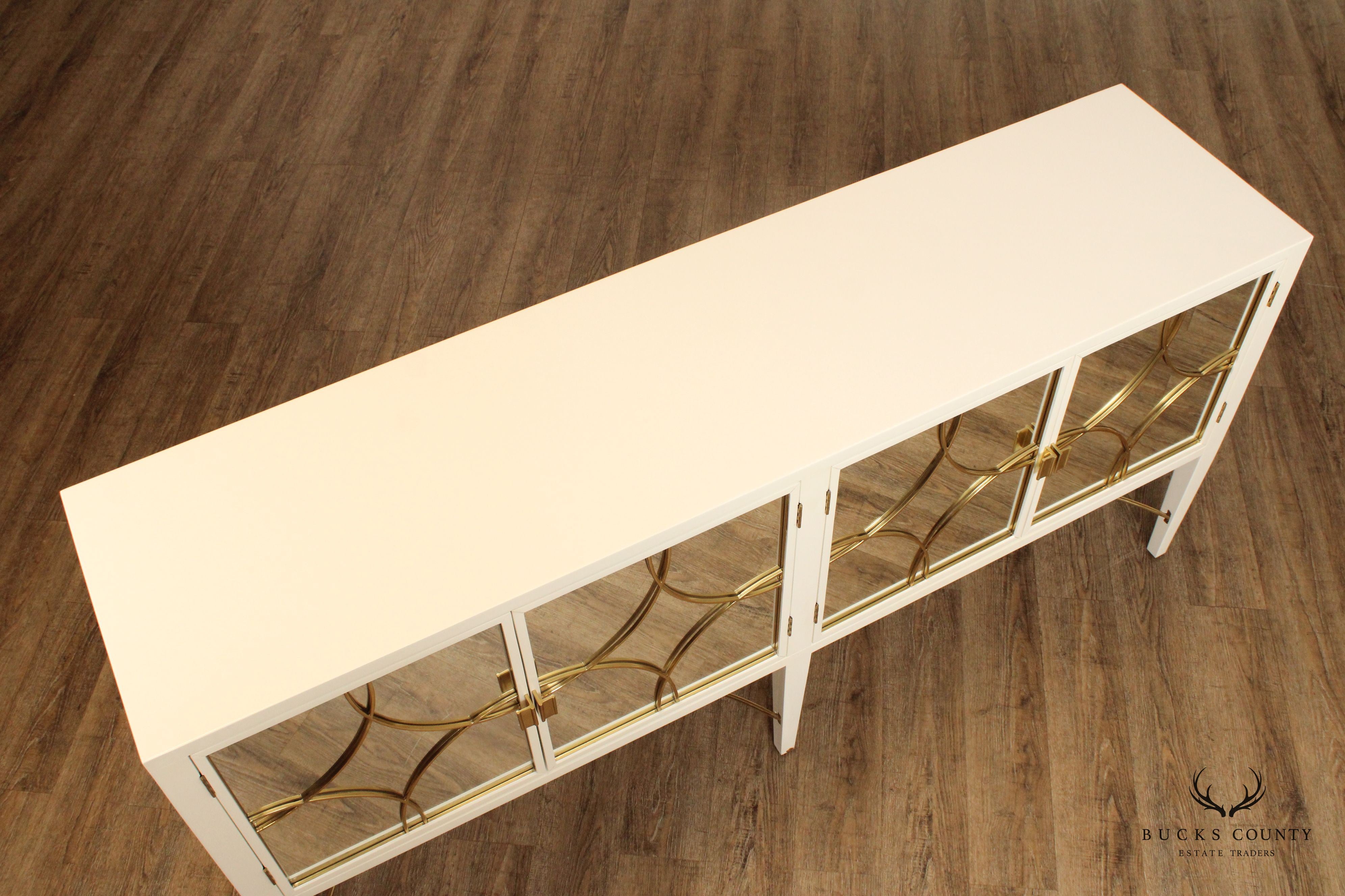 Alden Parkes Designs White Lacquer Mirror Door Sideboard Console