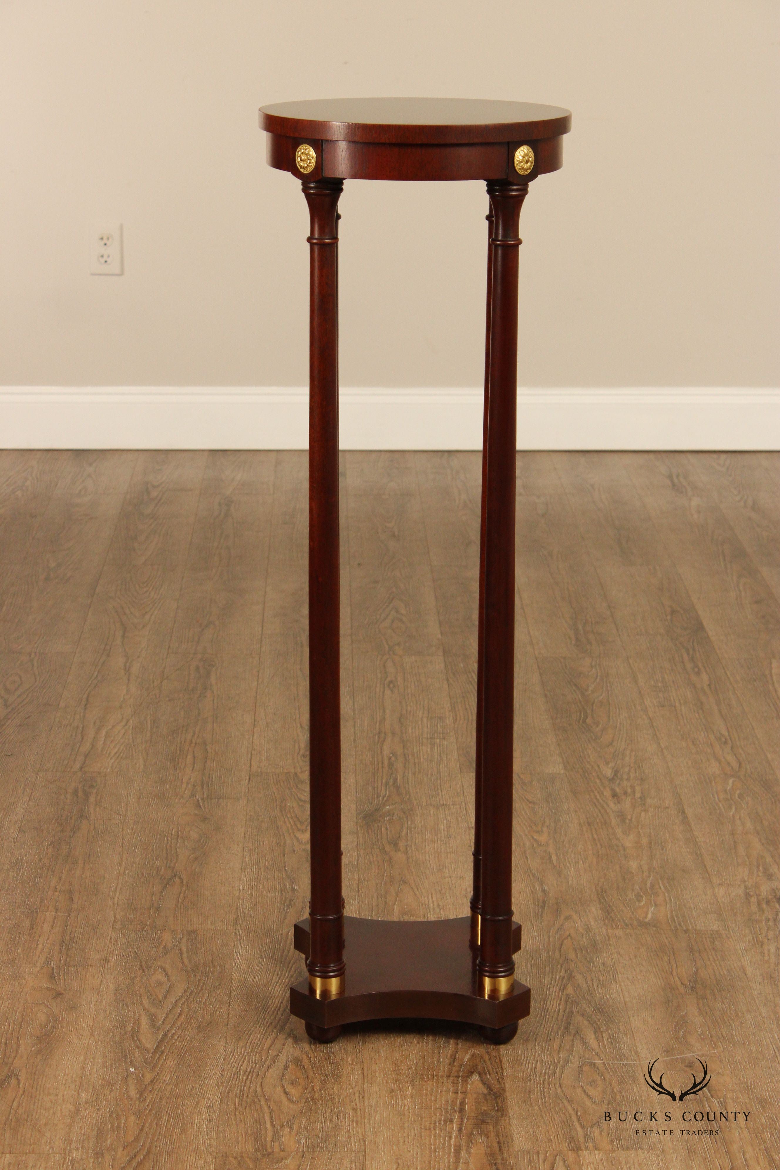 Baker Furniture Empire Style Mahogany Pedestal Plant Stand