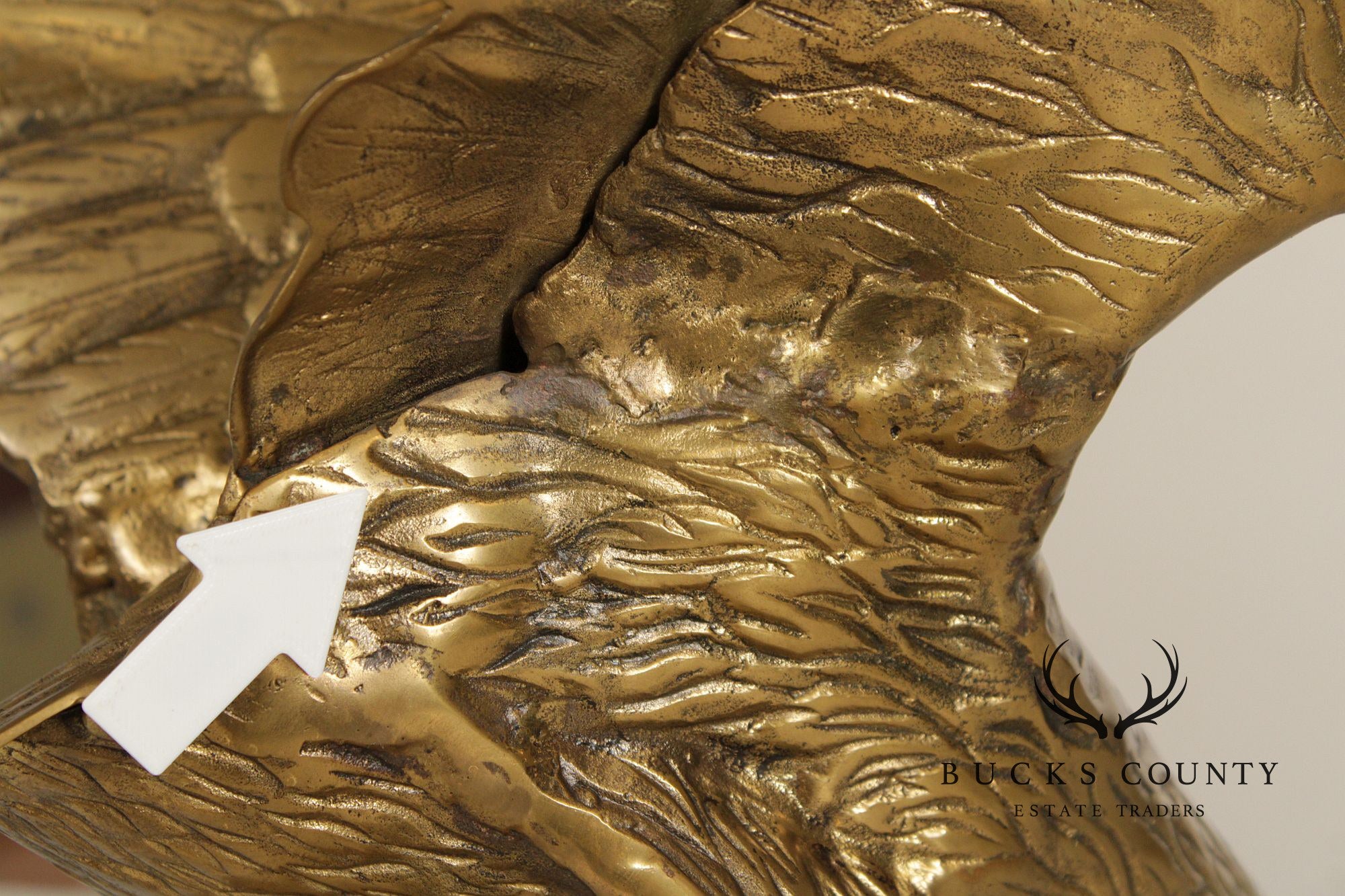 Large Vintage Brass Eagle Statue