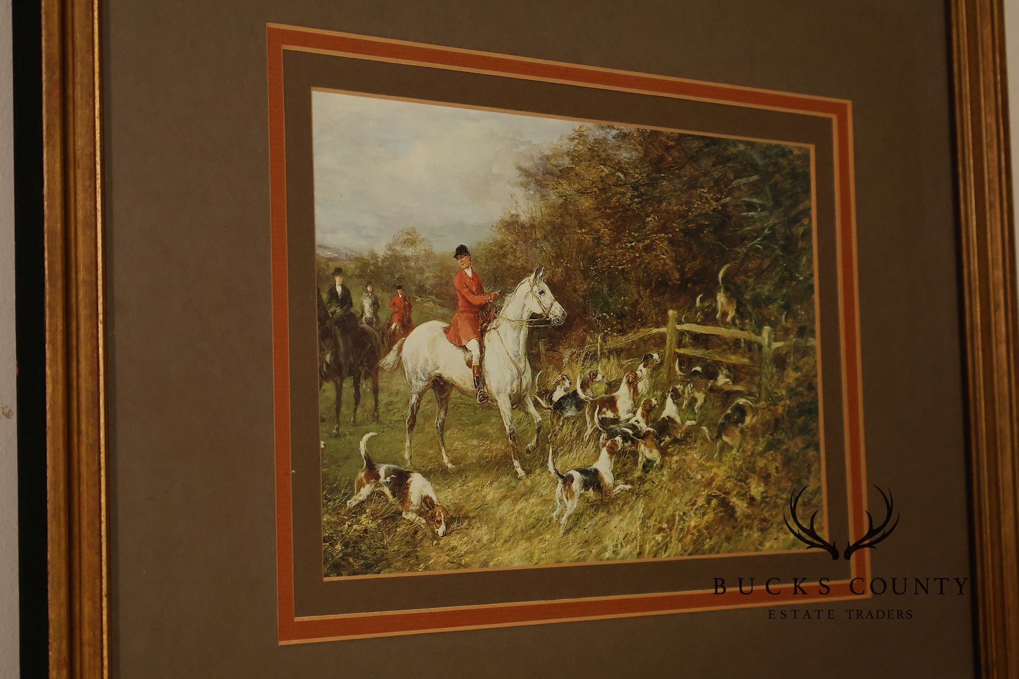Set of Four Vintage Fox Hunt Scene Framed Prints
