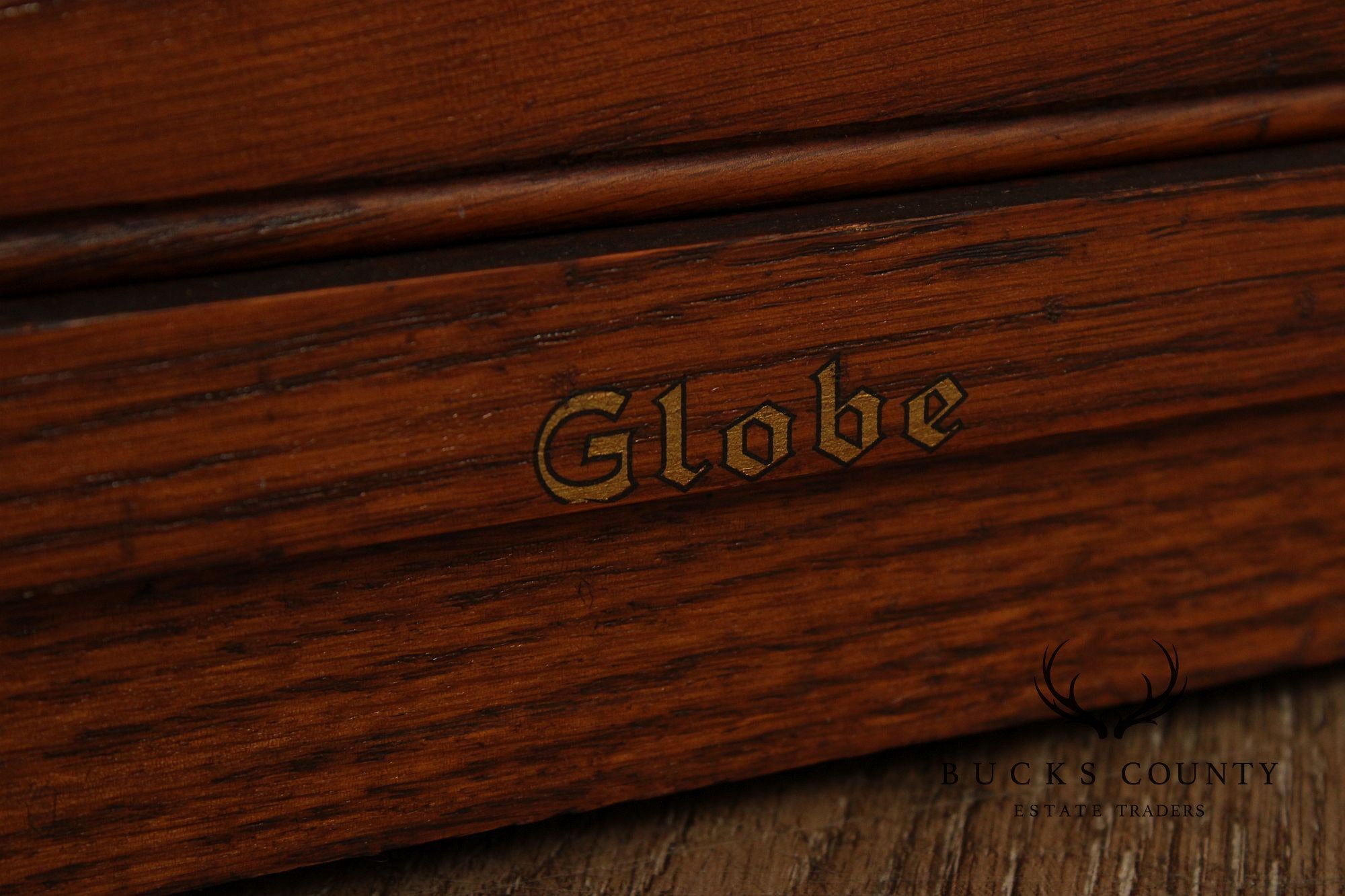 Antique Globe Oak Flat File Cabinet