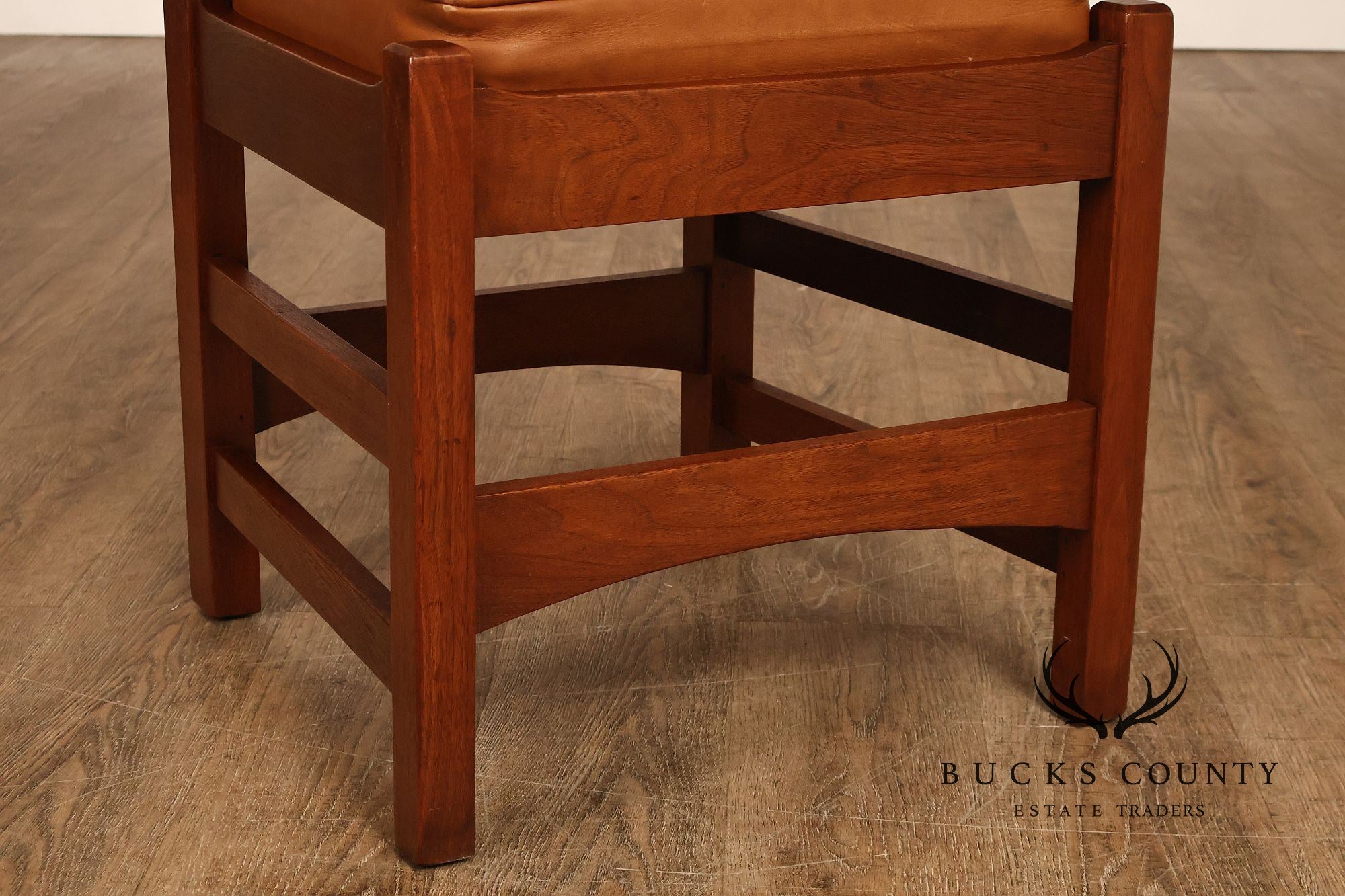 Mission Style Oak And Leather Dining Chairs