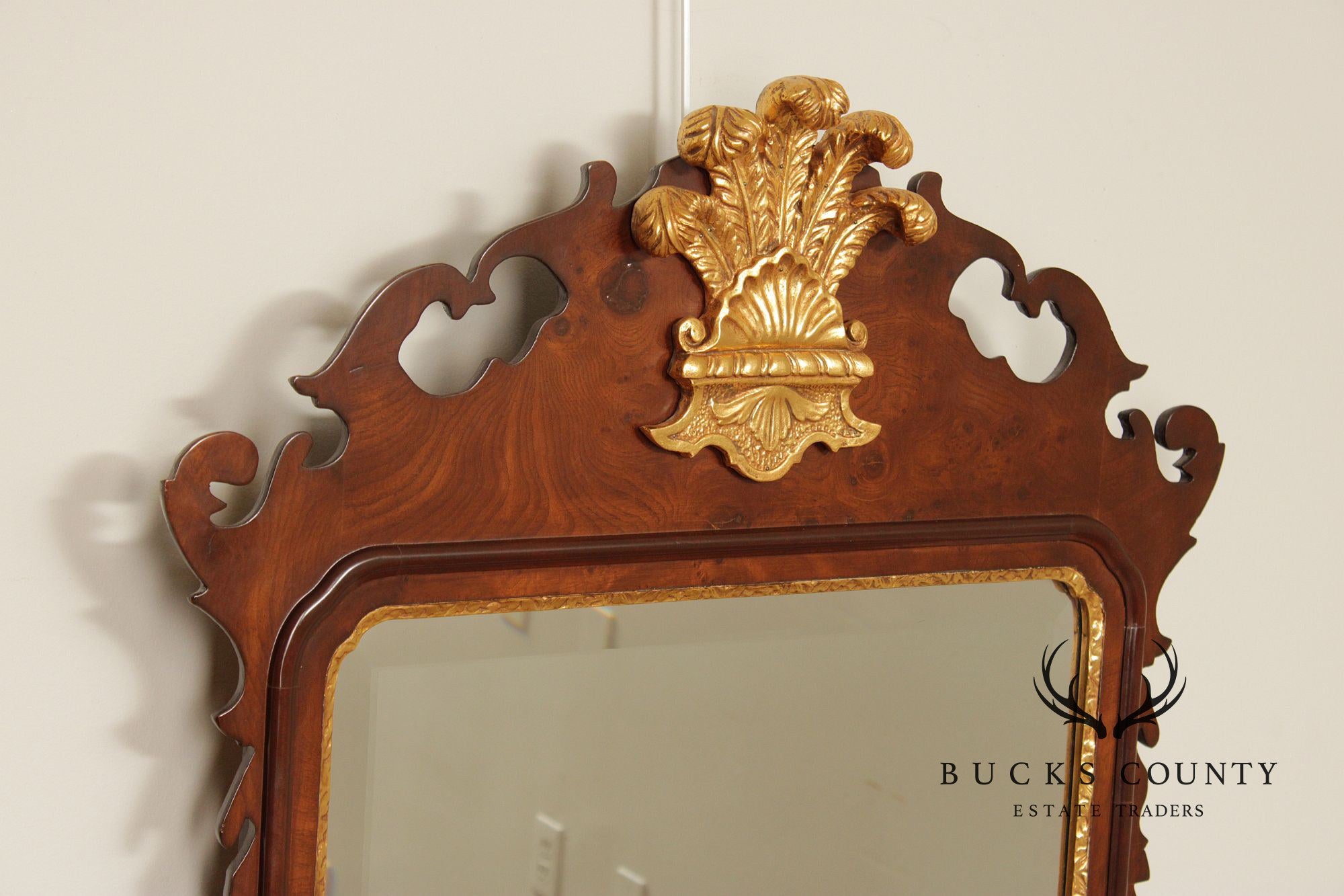 Friedman Brothers Colonial Williamsburg Burl Walnut Wall Mirror