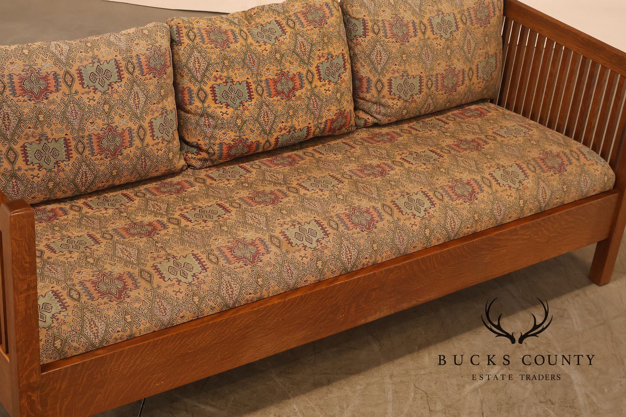 Stickley Mission Collection Oak Spindle Settle