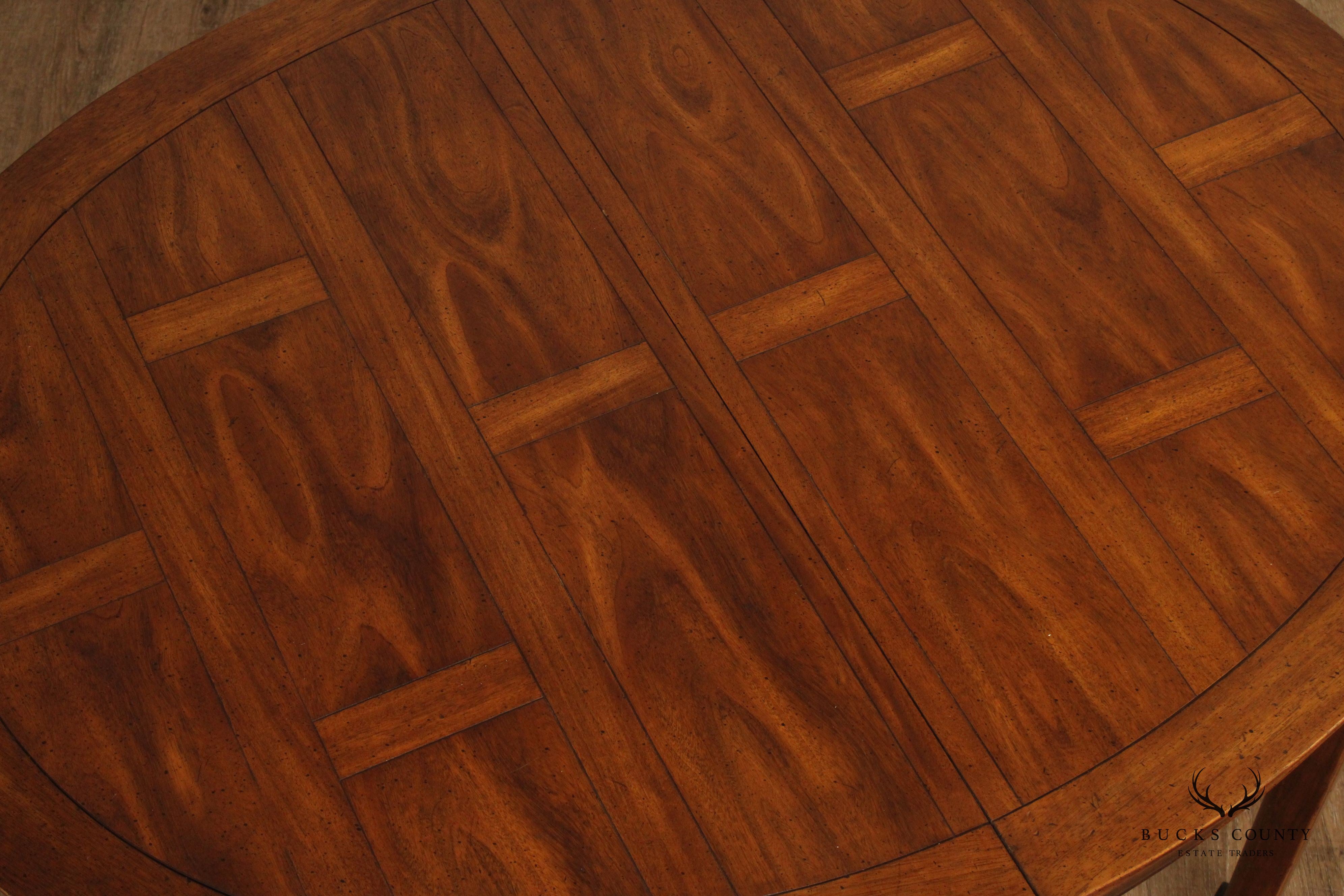 Asian Style Oval Mahogany Extendable Dining Table