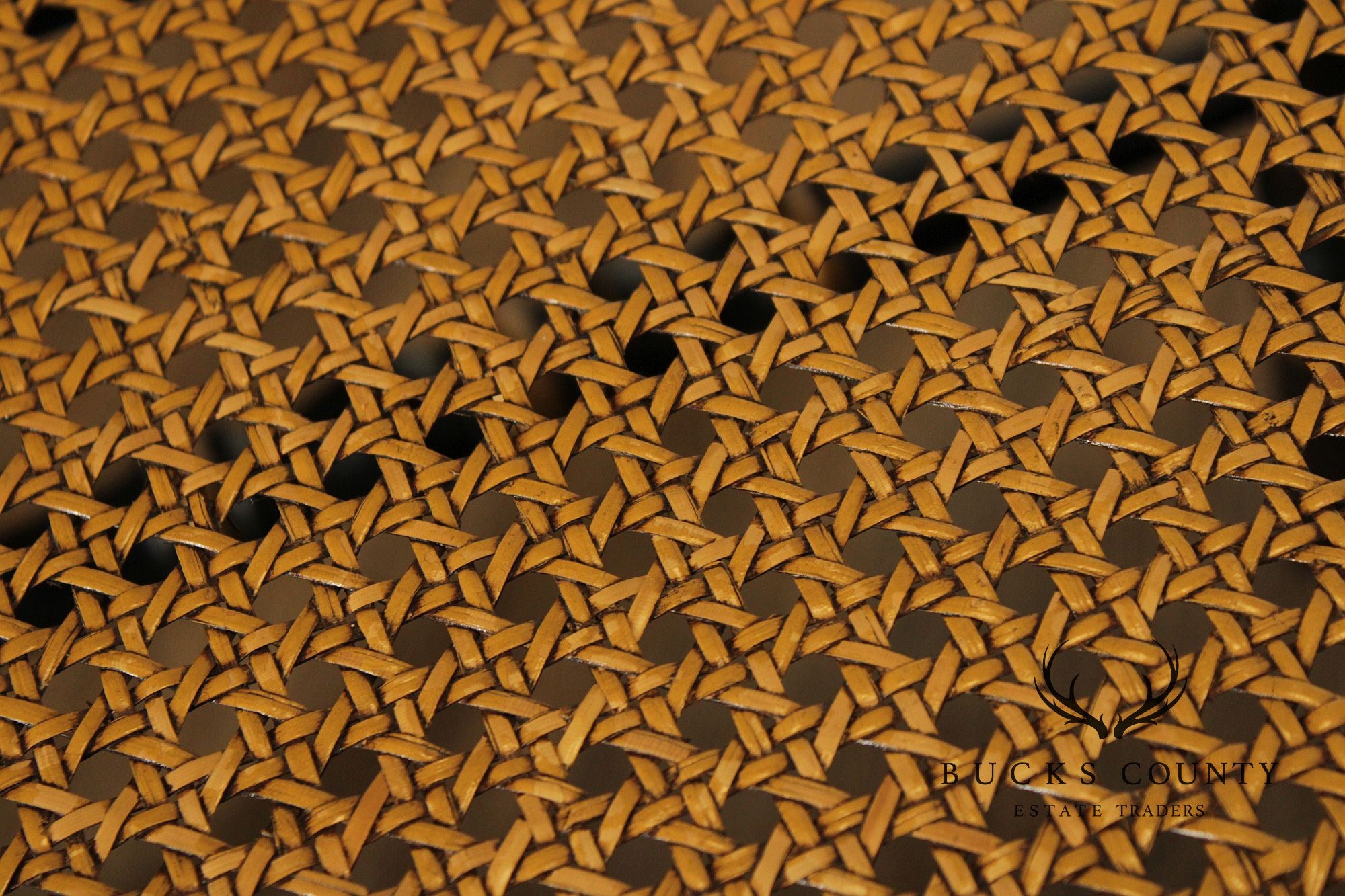 Pair Of L. Hitchcock Black And Gold Hand Stenciled Caned Benches